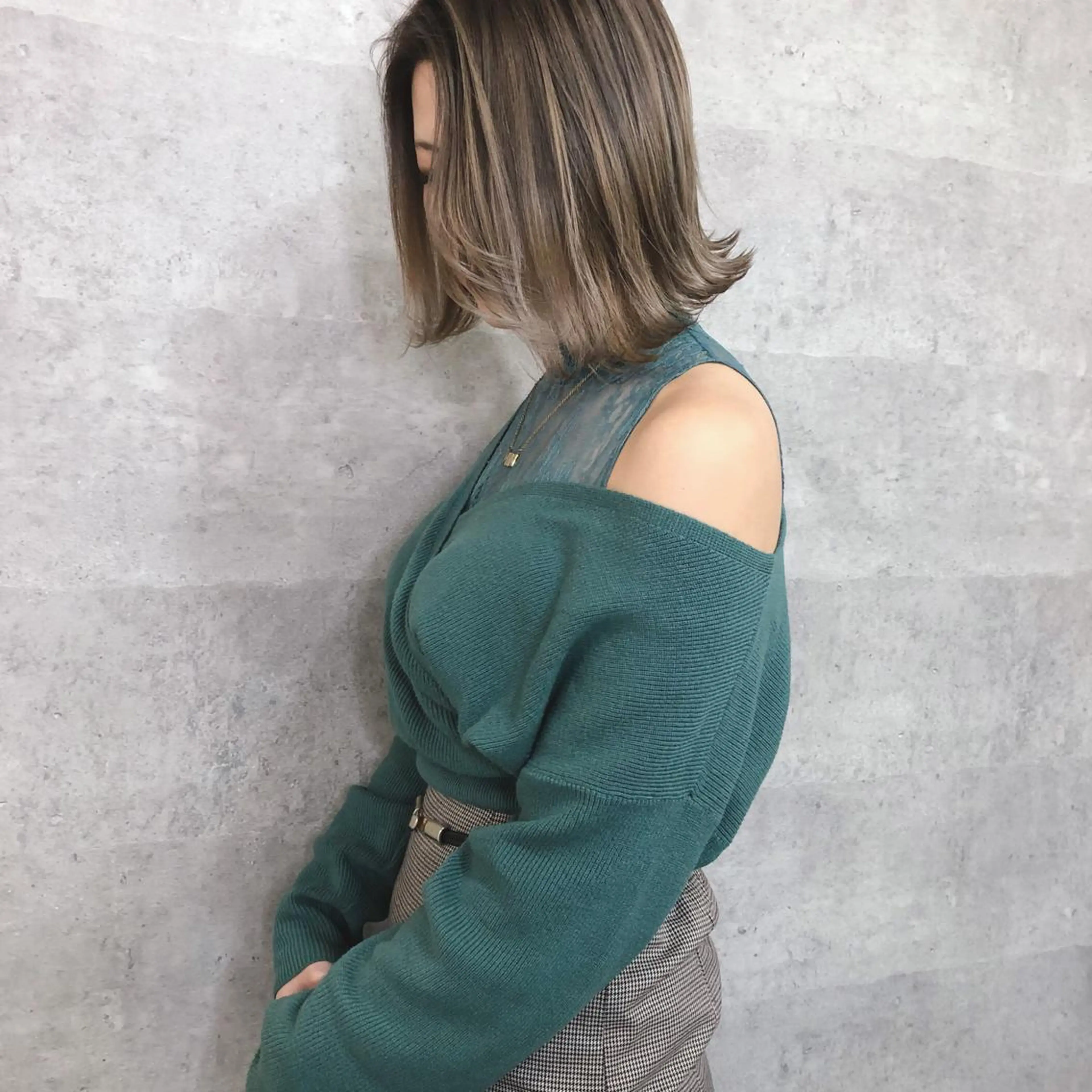 ミディアム カラー 髪質改善 中川　翔のヘアスタイル