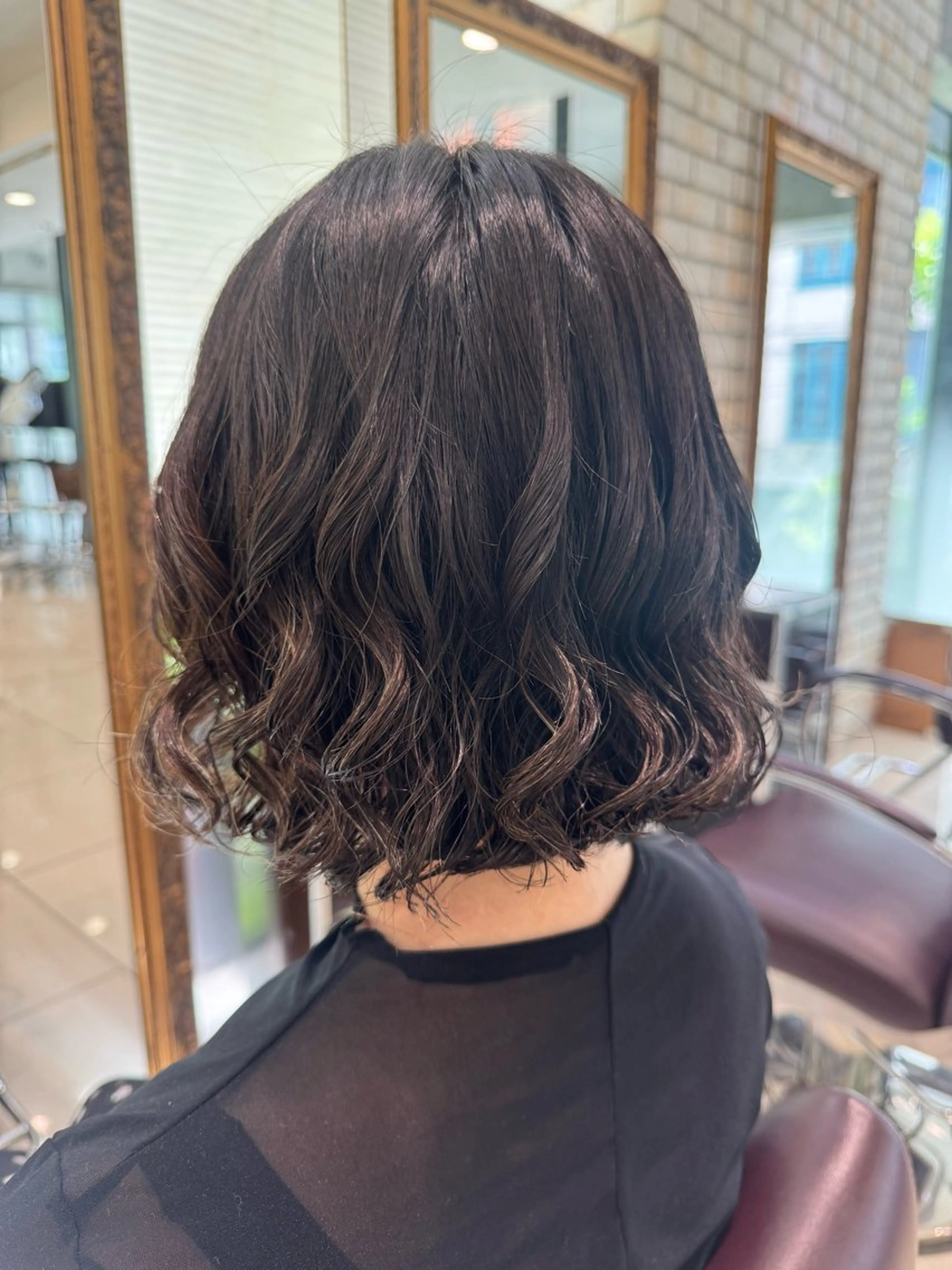 ショート ショートボブ ボブ 顔まわりレイヤー レイヤーカット ショートヘア カット パーマ コテ巻き風/ボブ パーマ🌼杉田 萌恵のヘアスタイル