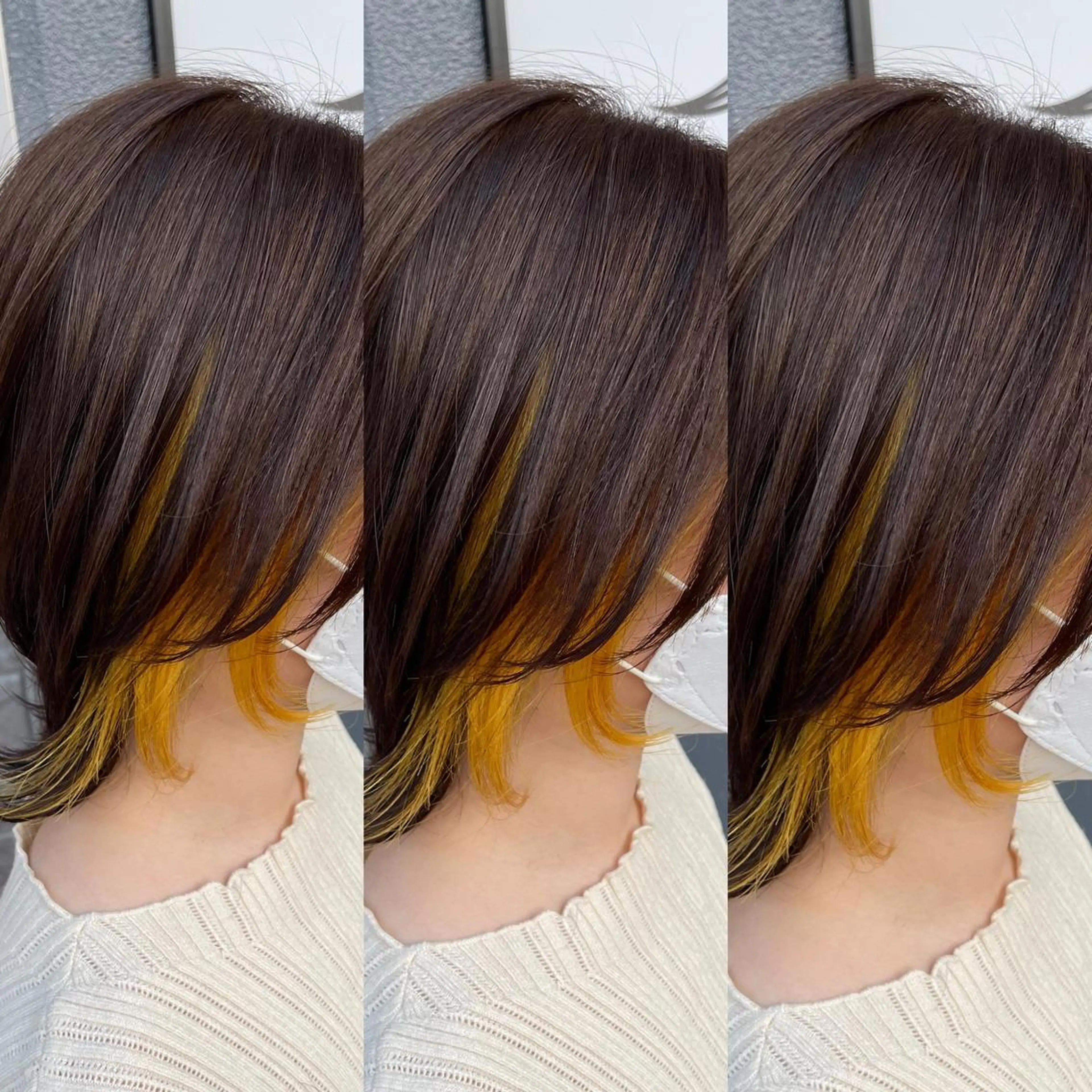 ミディアム カラー 似合わせスタイル 岡田勇哉のヘアスタイル