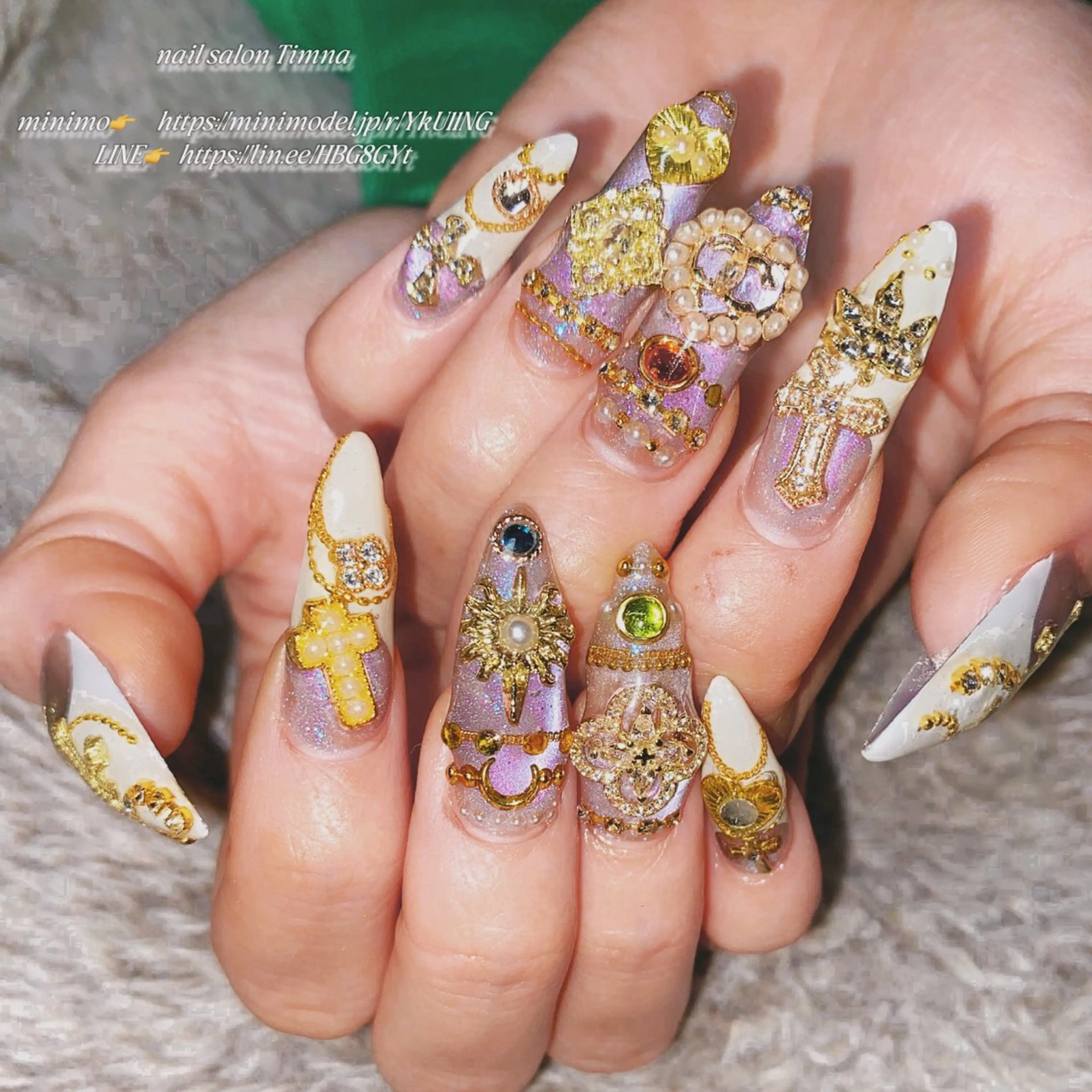 ロング ハンドネイル NAILSALON 🍔Timna🍟のネイルデザイン