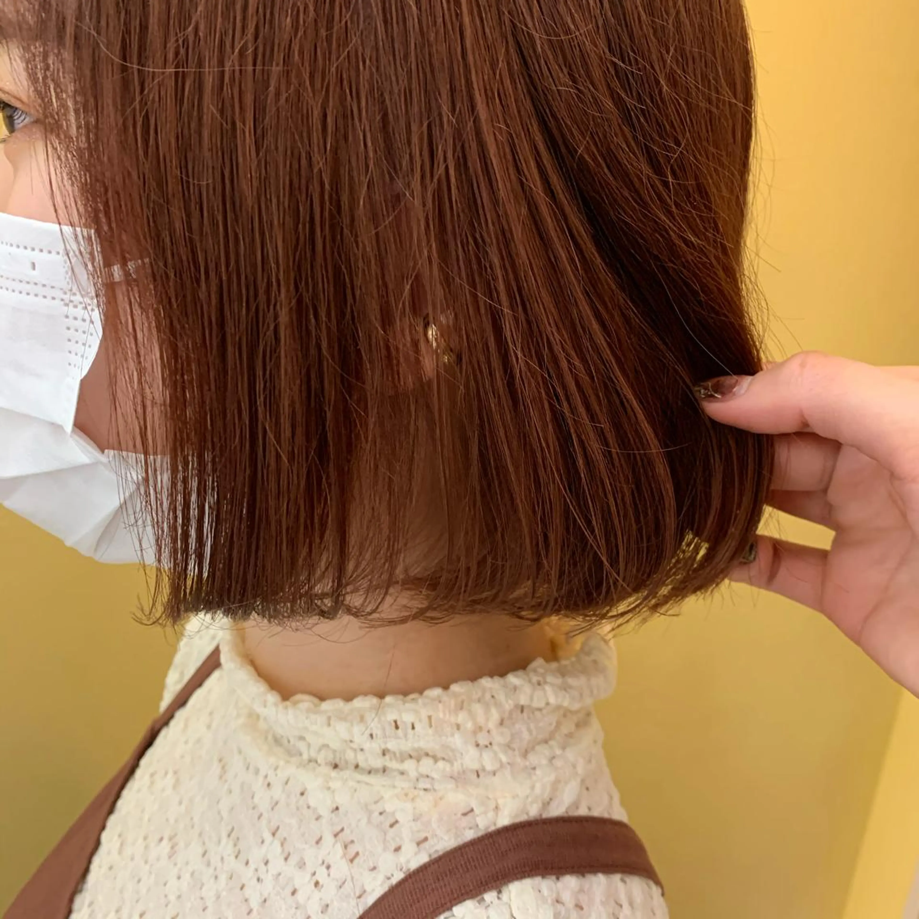 ショート カラー ブリーチ ブラウンカラー オレンジ オレンジブラウン カット ヘアカラー トリートメント hub hair レイヤー/透明感のヘアスタイル