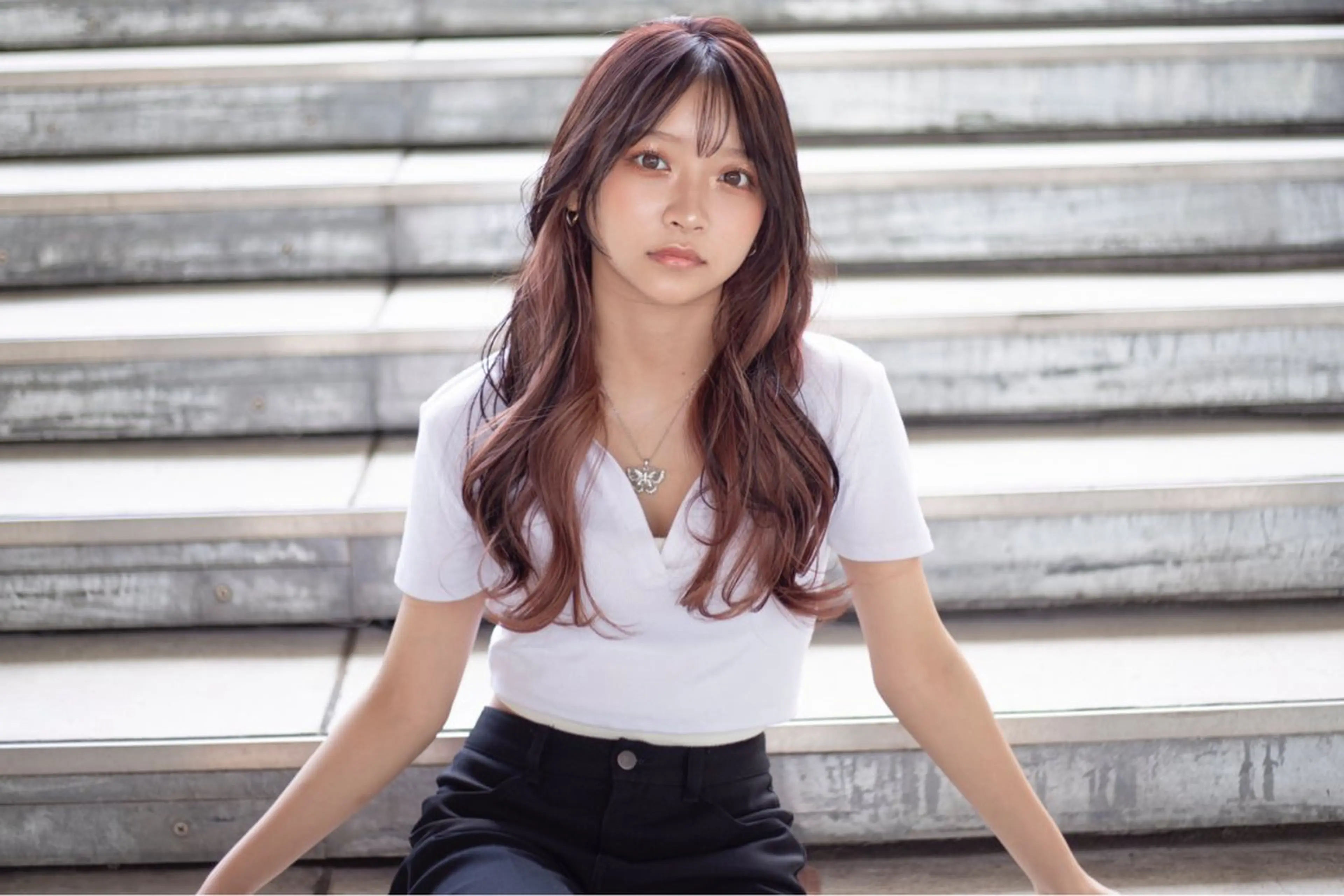 ロング カラー ヘアカラー トリートメント LARME by Sea 新宿所属・韓国ハッシュカット/ 新宿/髪質改善/岡崎のヘアスタイル