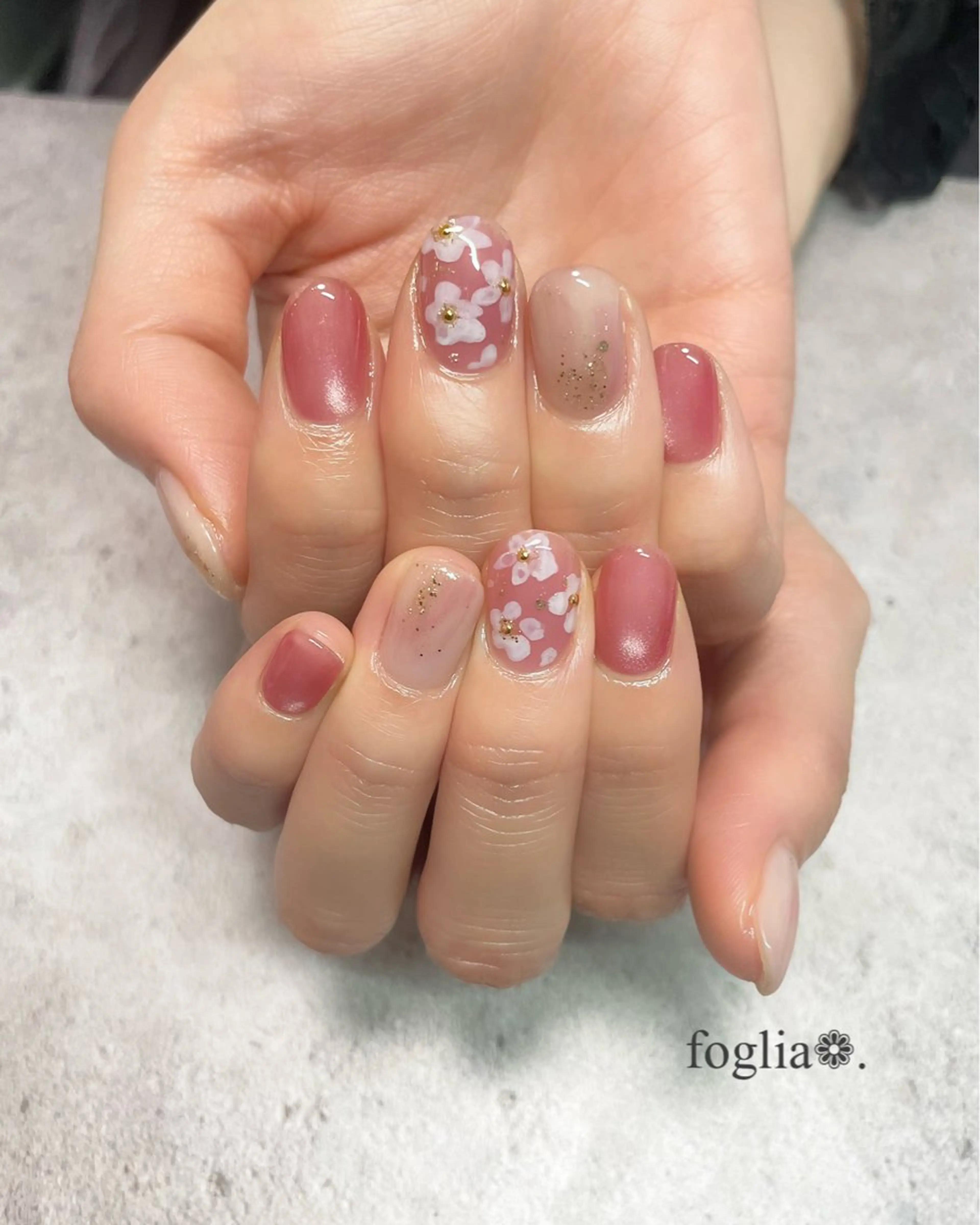 ネイル ハンドネイル foglia❁﻿. ⌇﻿imamuraのネイルデザイン