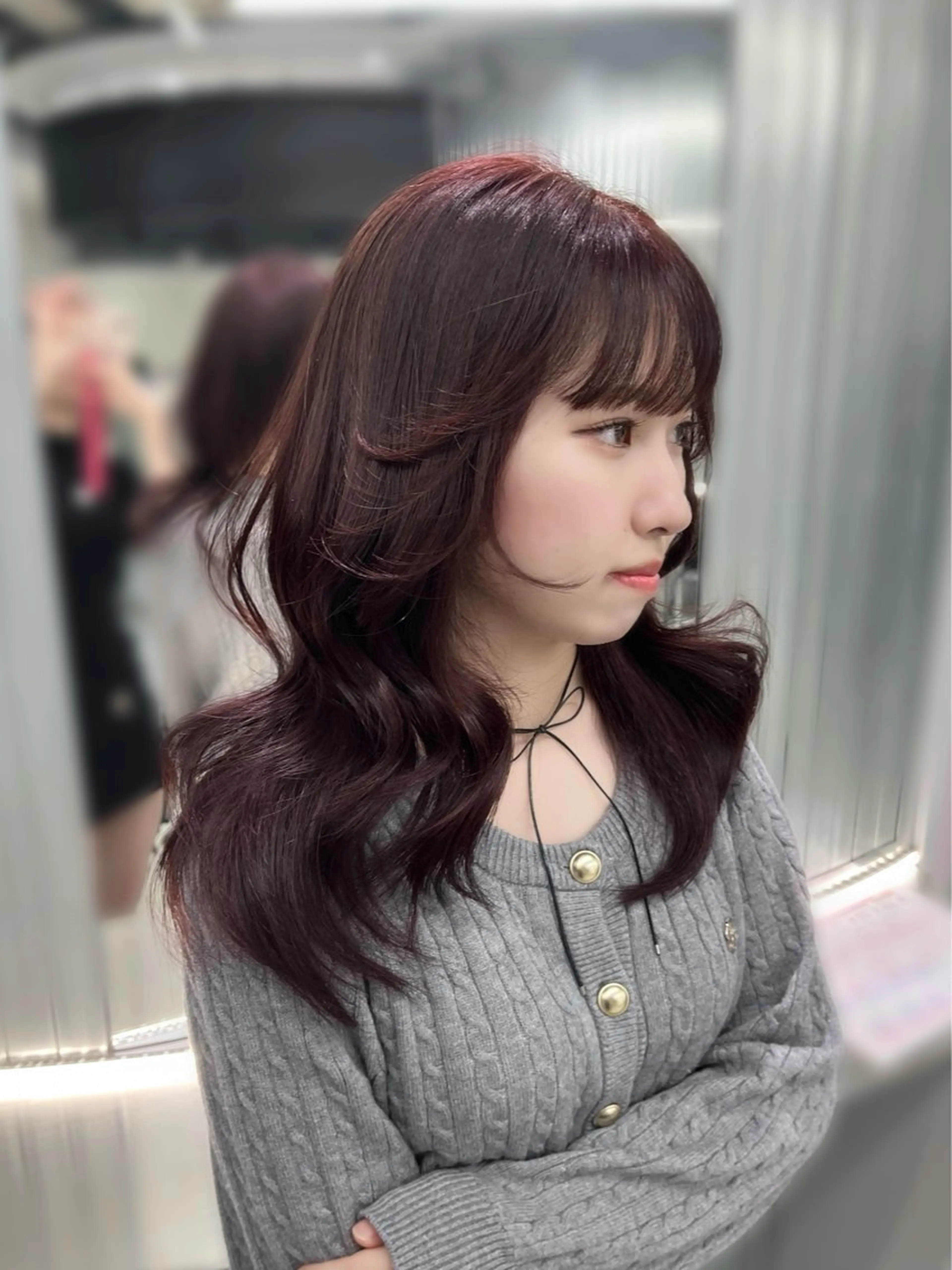 セミロング カラー 顔周りカット Kaho🤍レイヤー ※女性限定のヘアスタイル