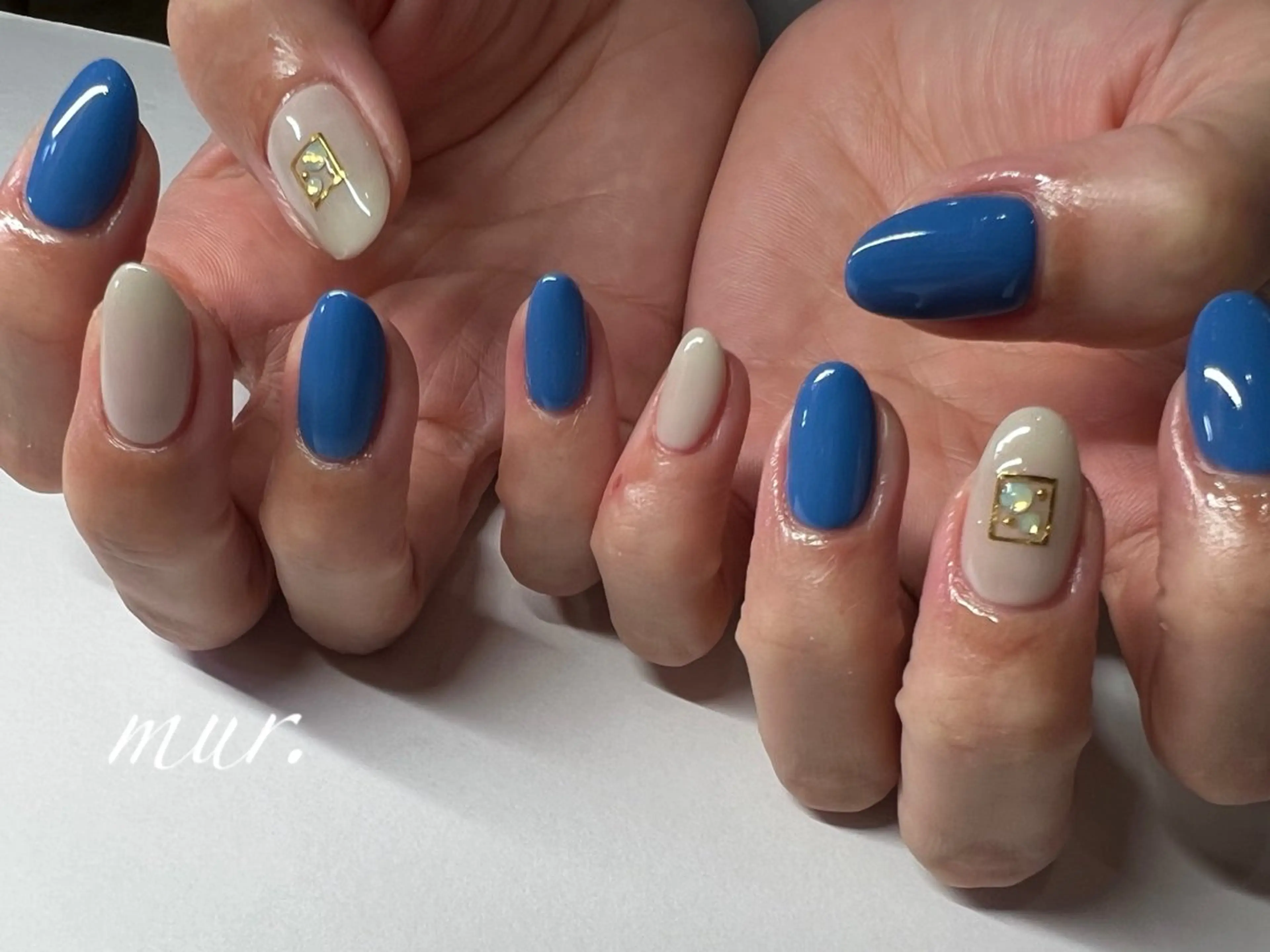ネイル ブルー ジェルネイル 韓国ネイル ワンカラーネイル シンプルネイル nailsalon mur.のネイルデザイン