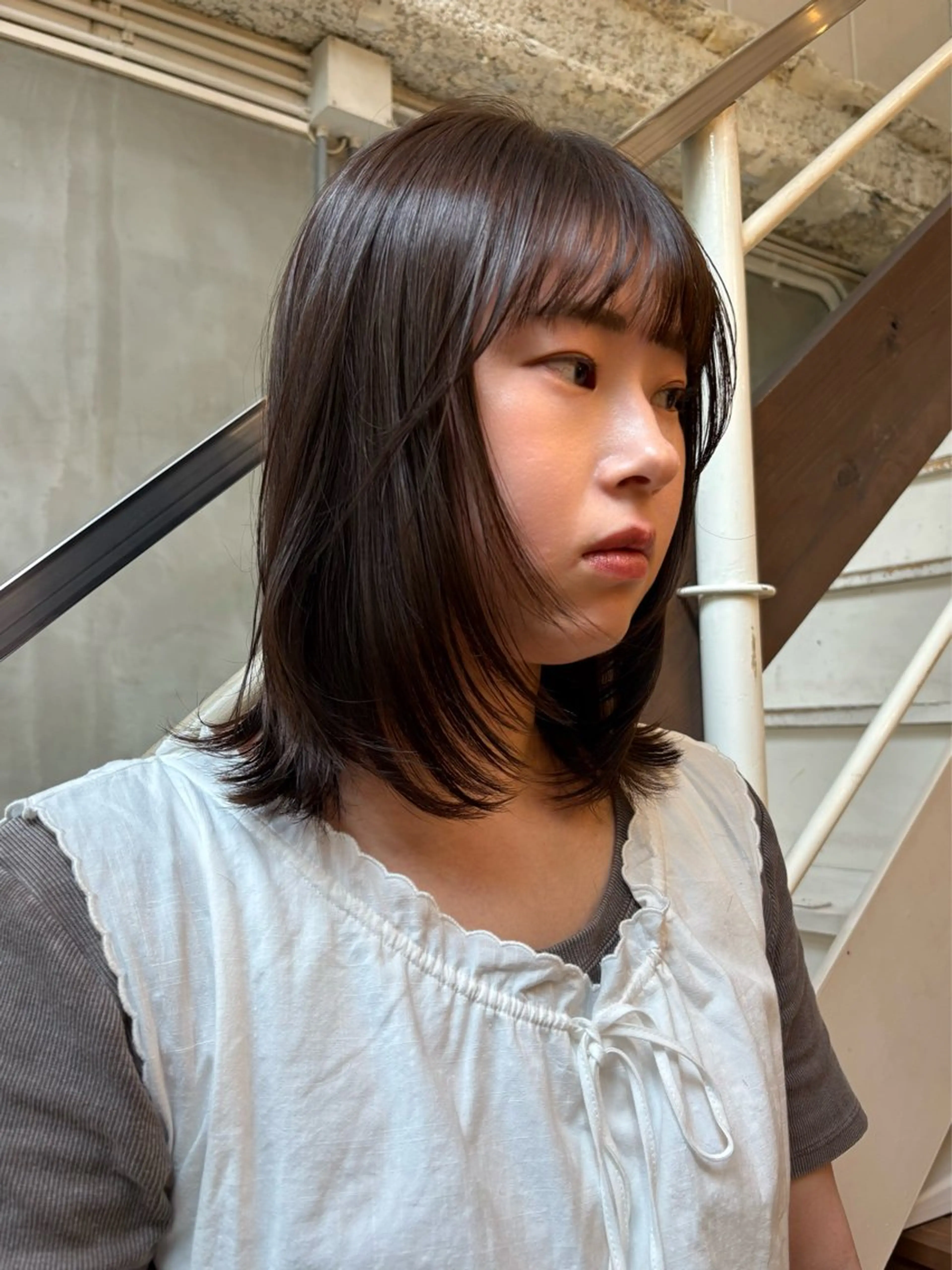 ミディアム レイヤーカット mashu北堀江店所属・似合わせカラー/ 堀江美容室/レミ🎀のヘアスタイル