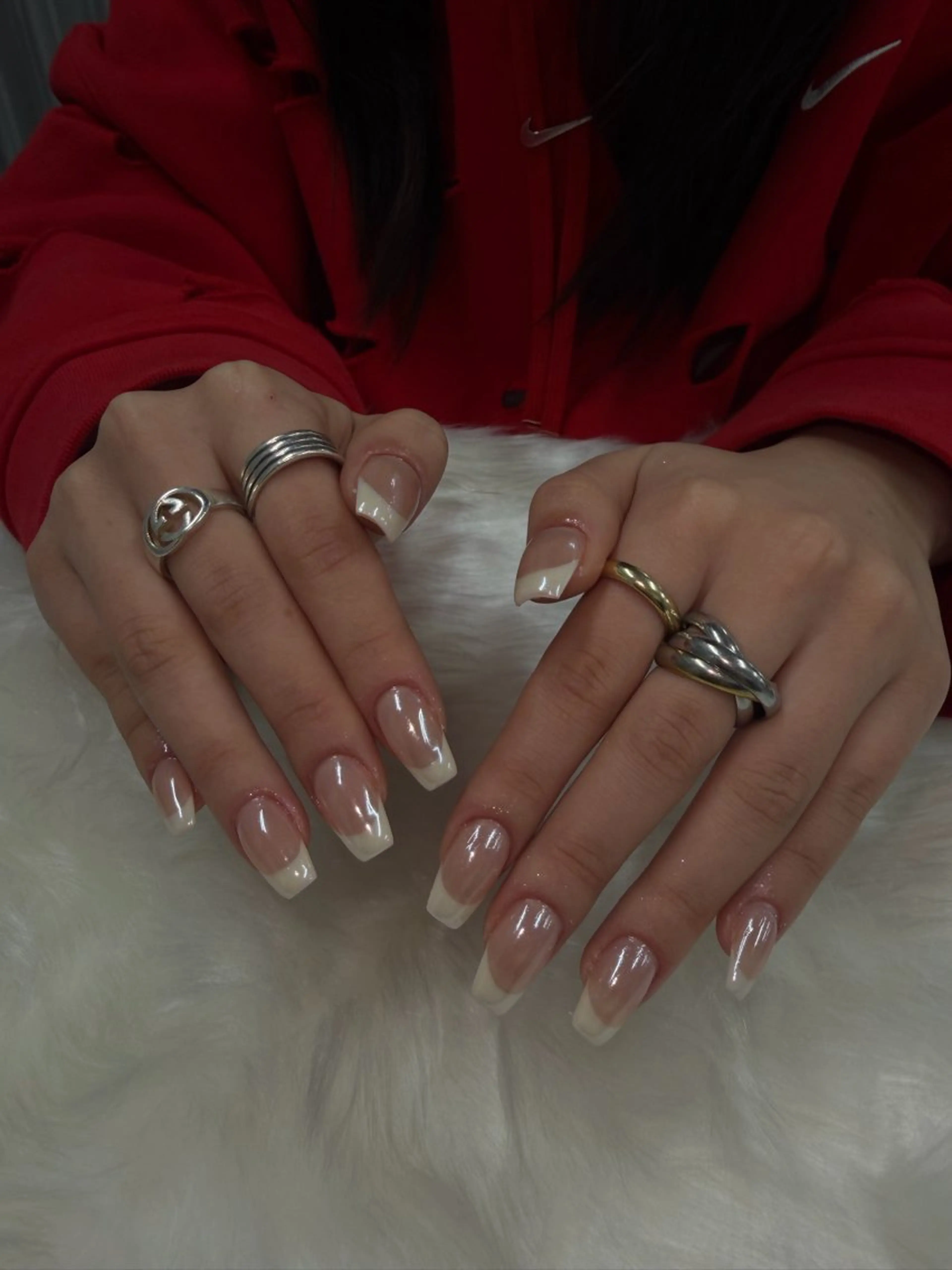 ネイル フレンチネイル ミラーネイル Nail&Eye sanaのネイルデザイン