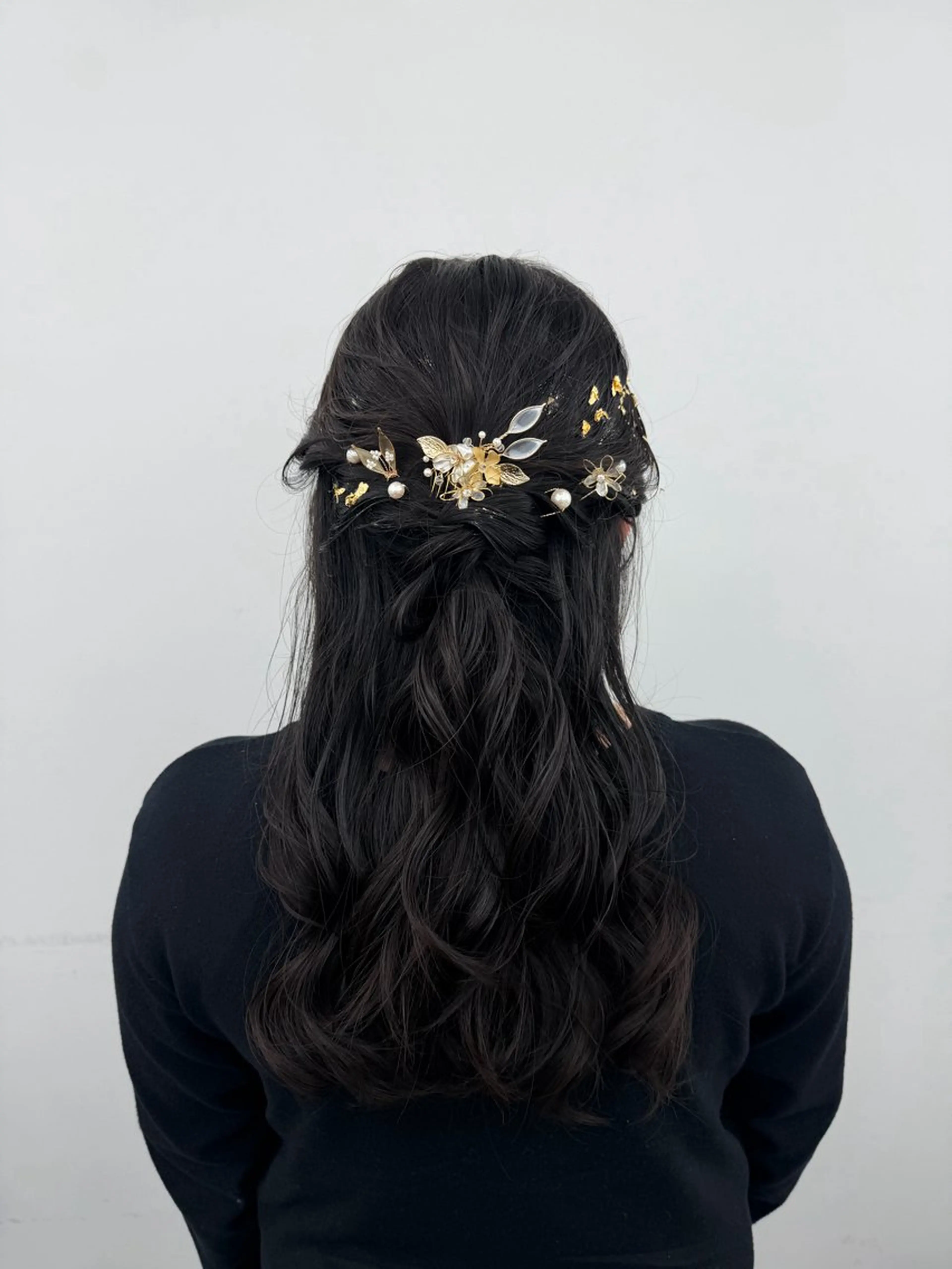 ロング ヘアアレンジ ハーフアップ ヘアセット 韓国ヘア/顔周り ヘアセット/加藤優里のヘアスタイル