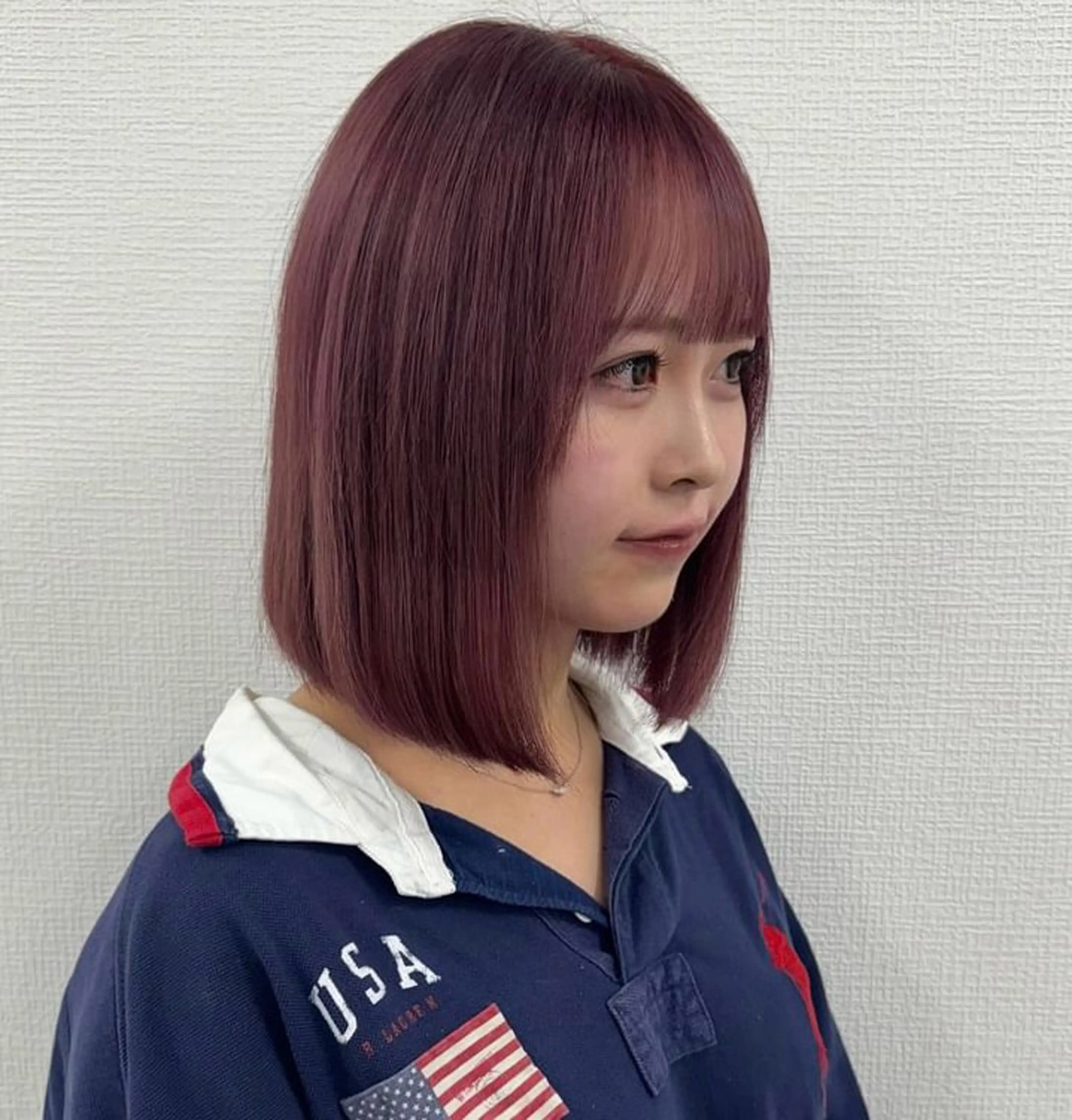 ミディアム カラー ヘアカラー トリートメント ヘアセット 韓国ワンホンヘア 🎀SHIONEのヘアスタイル