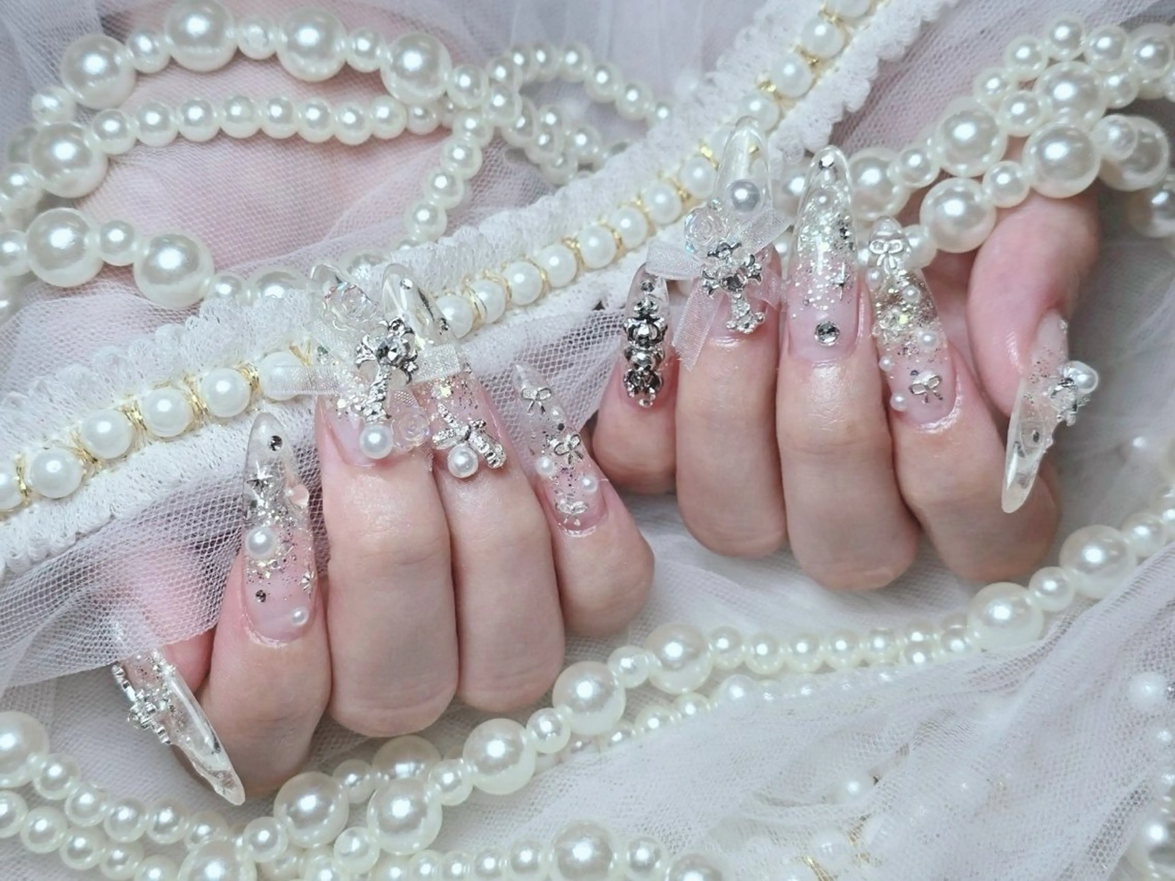 ネイル クリアネイル ジェルネイル 韓国ネイル ラメ(グリッター) ワンホンネイル ハンドネイル Nail lieNのネイルデザイン