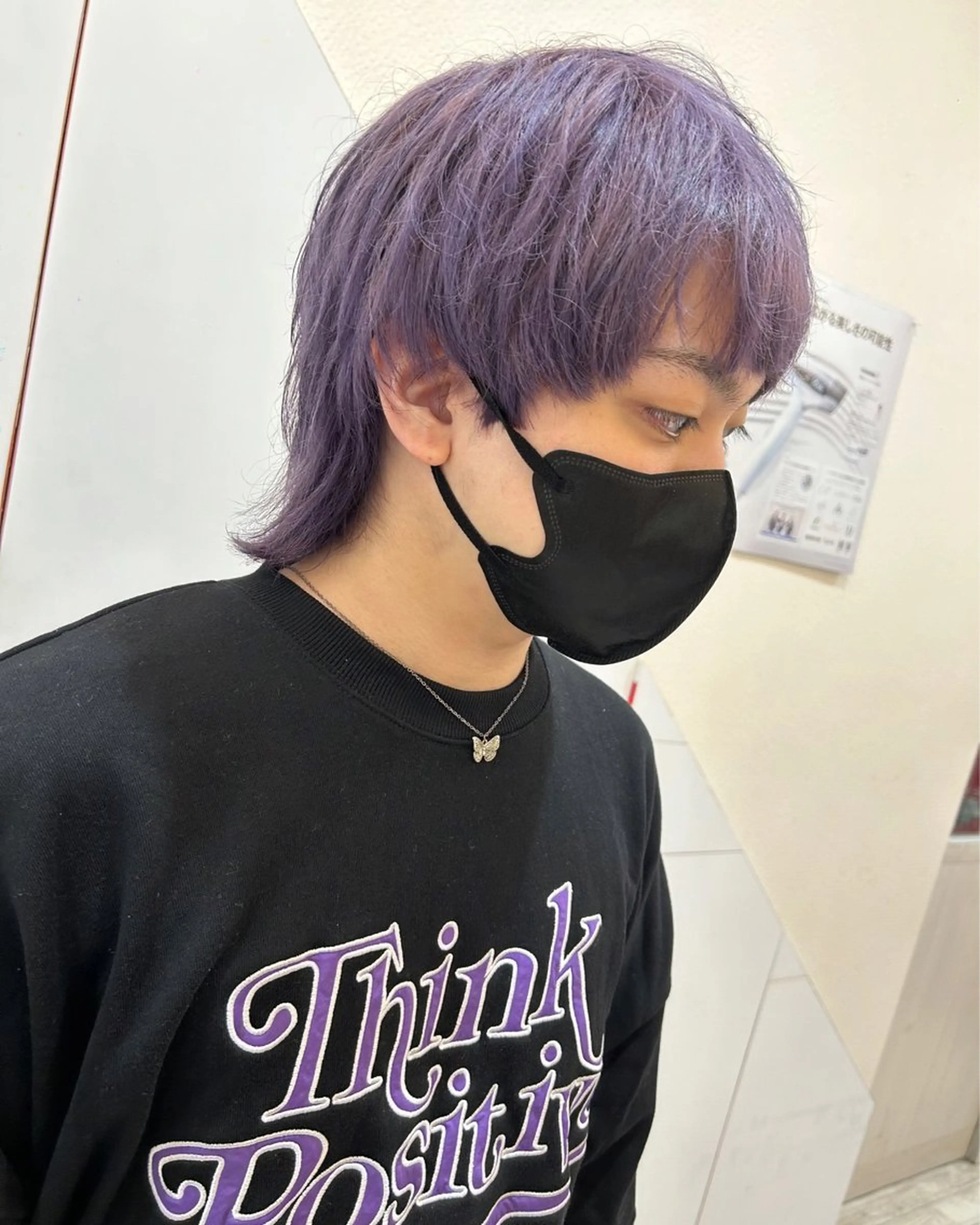 ショート カラー メンズ ラベンダーカラー カット ヘアカラー 今村公介 ブリーチ特化、派手髪のヘアスタイル