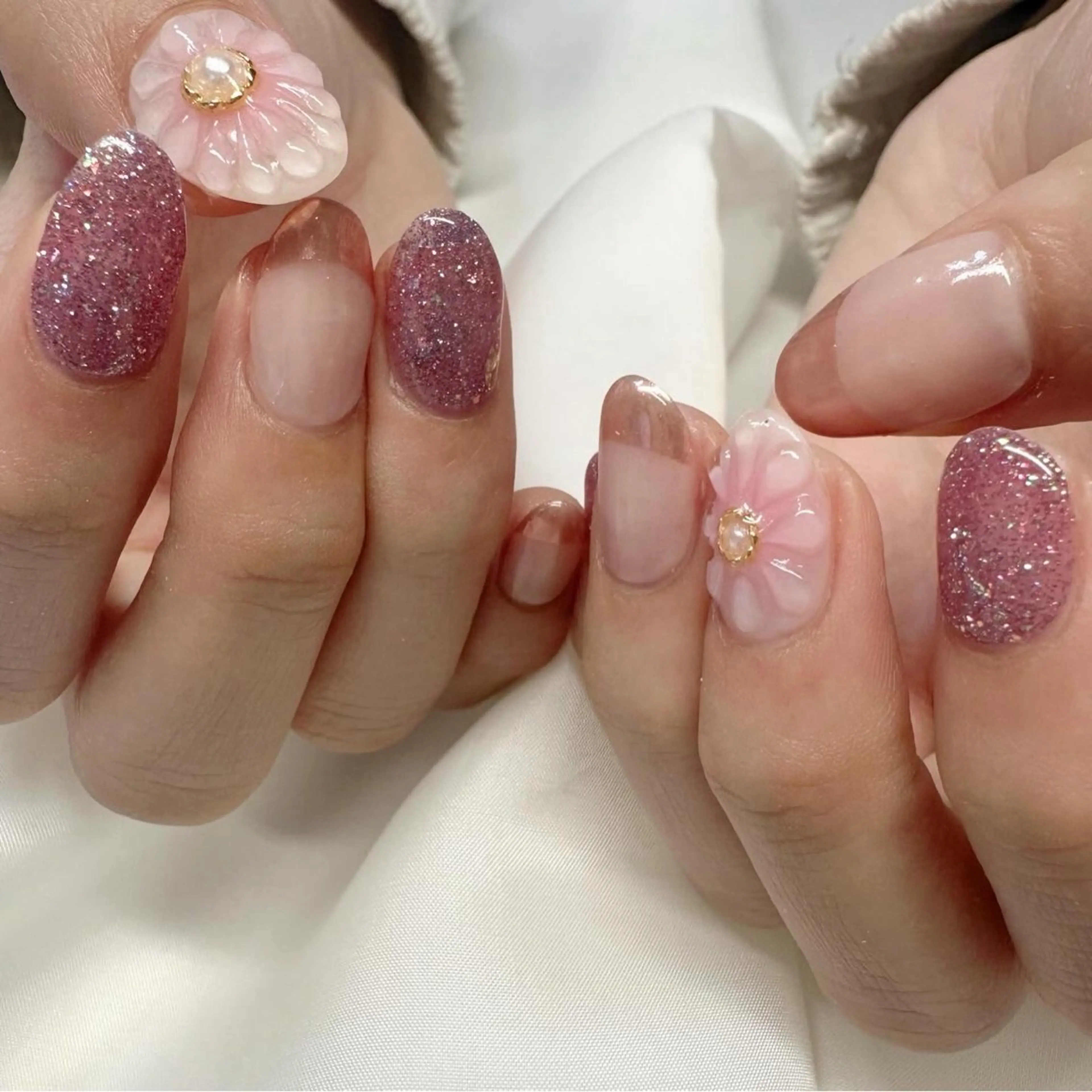 ネイル クリアネイル フラッシュネイル フラワーネイル フレンチネイル 卒業式 🪞KAPE NAIL 🪞のネイルデザイン
