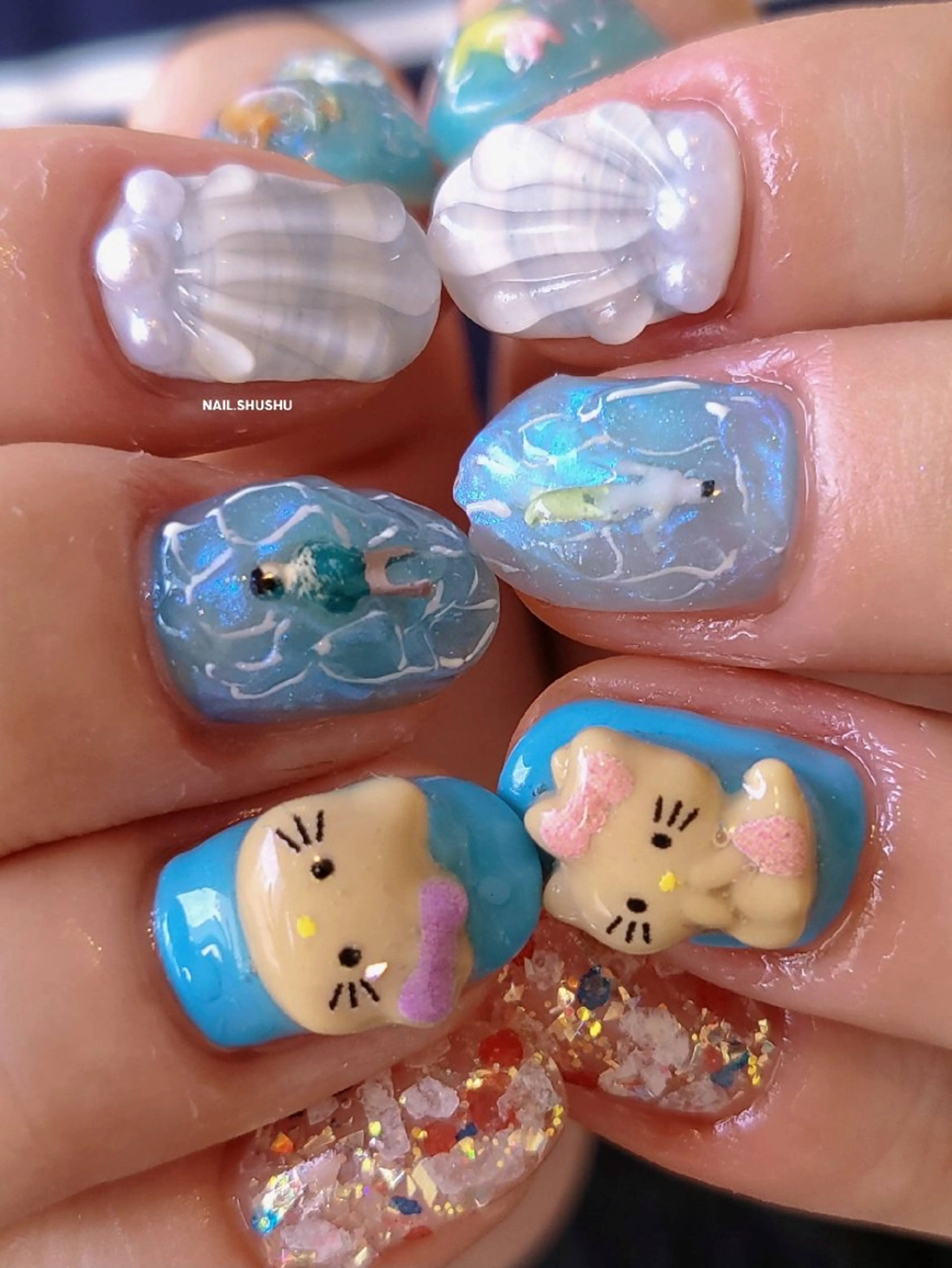 ネイル ハンドネイル 3dパーツ/流行り 👧shushu❤️のネイルデザイン