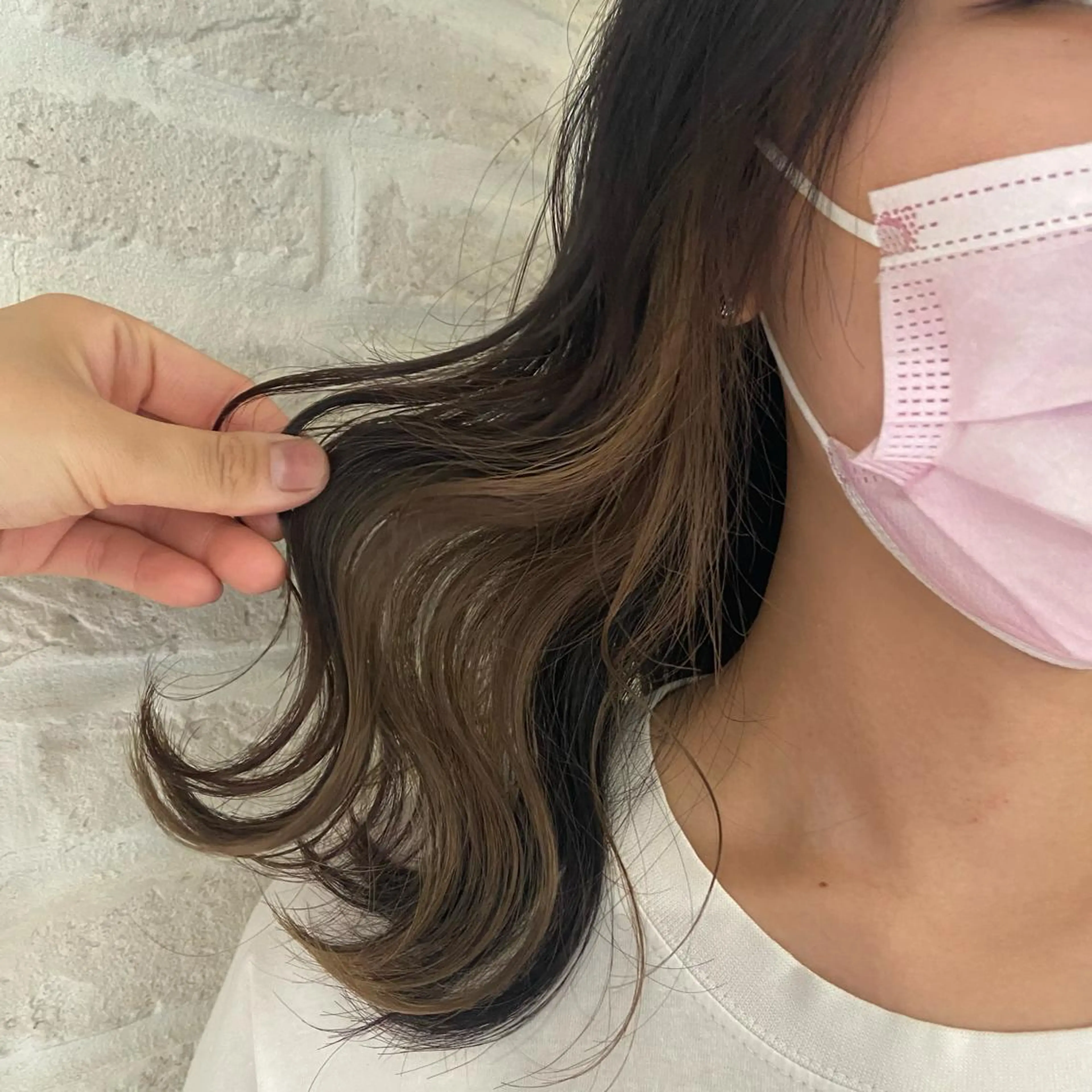 ロング カラー ヘアアレンジ ベージュカラー ブラウンカラー ココアブラウン ミルクティーベージュ 米村(北岡)慶子 お店変わりました!のヘアスタイル