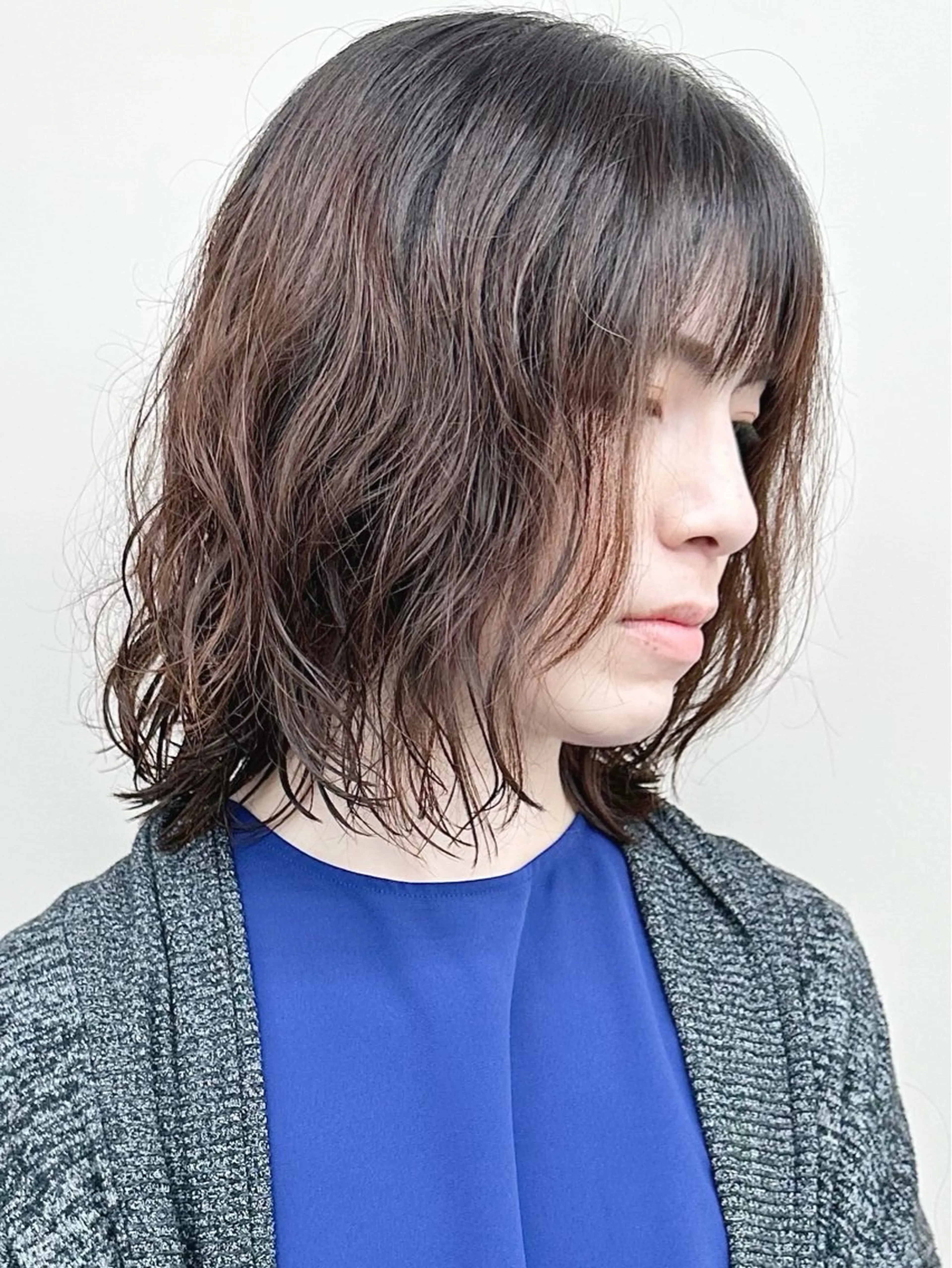 ミディアム パーマ 小顔ボブ/お悩み解決 /ボブパーマ/とういのヘアスタイル