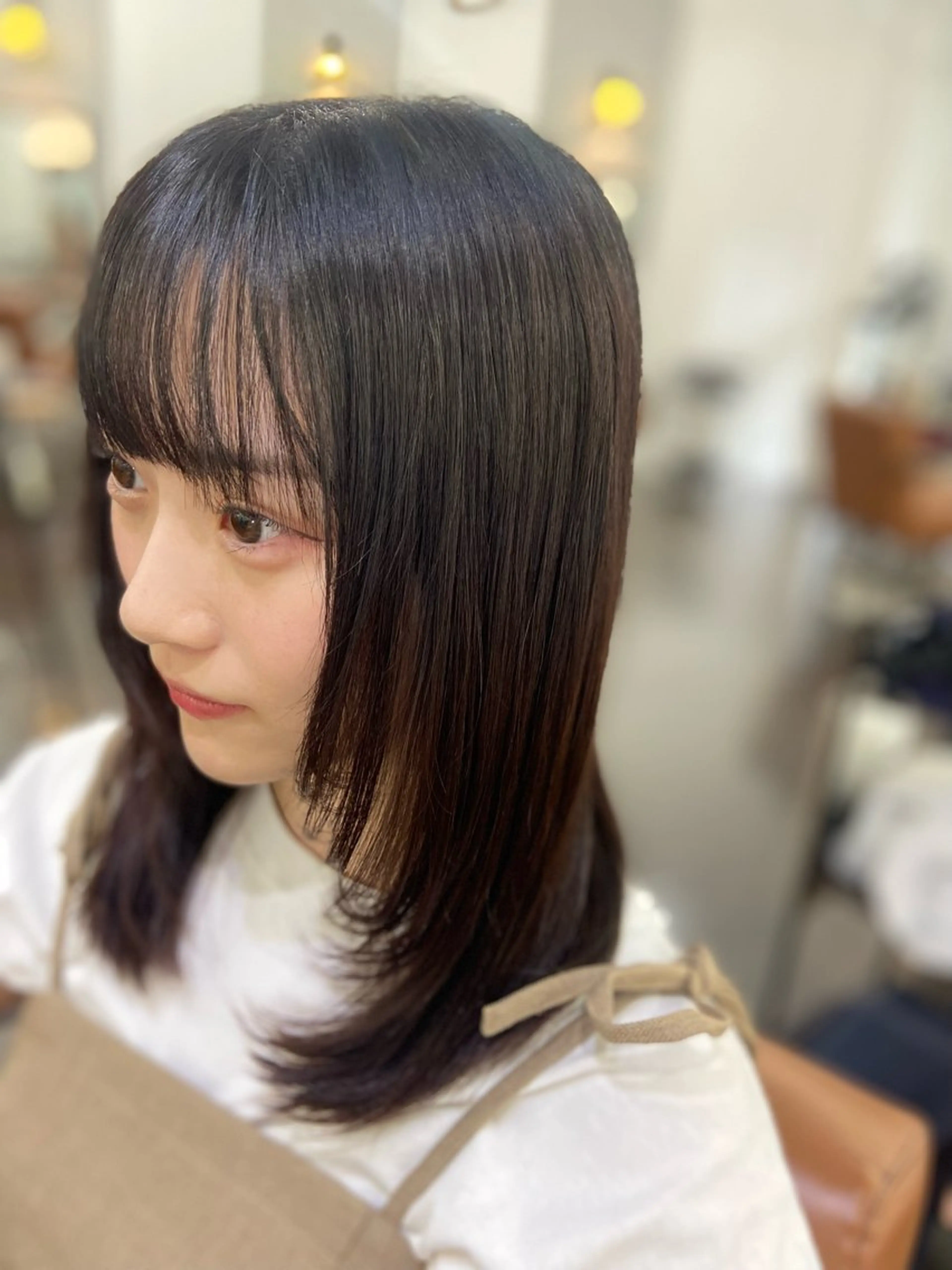 セミロング 顔まわりレイヤー レイヤーカット 🌷名駅／髪質改善 ヘアセット/モネ🌷のヘアスタイル