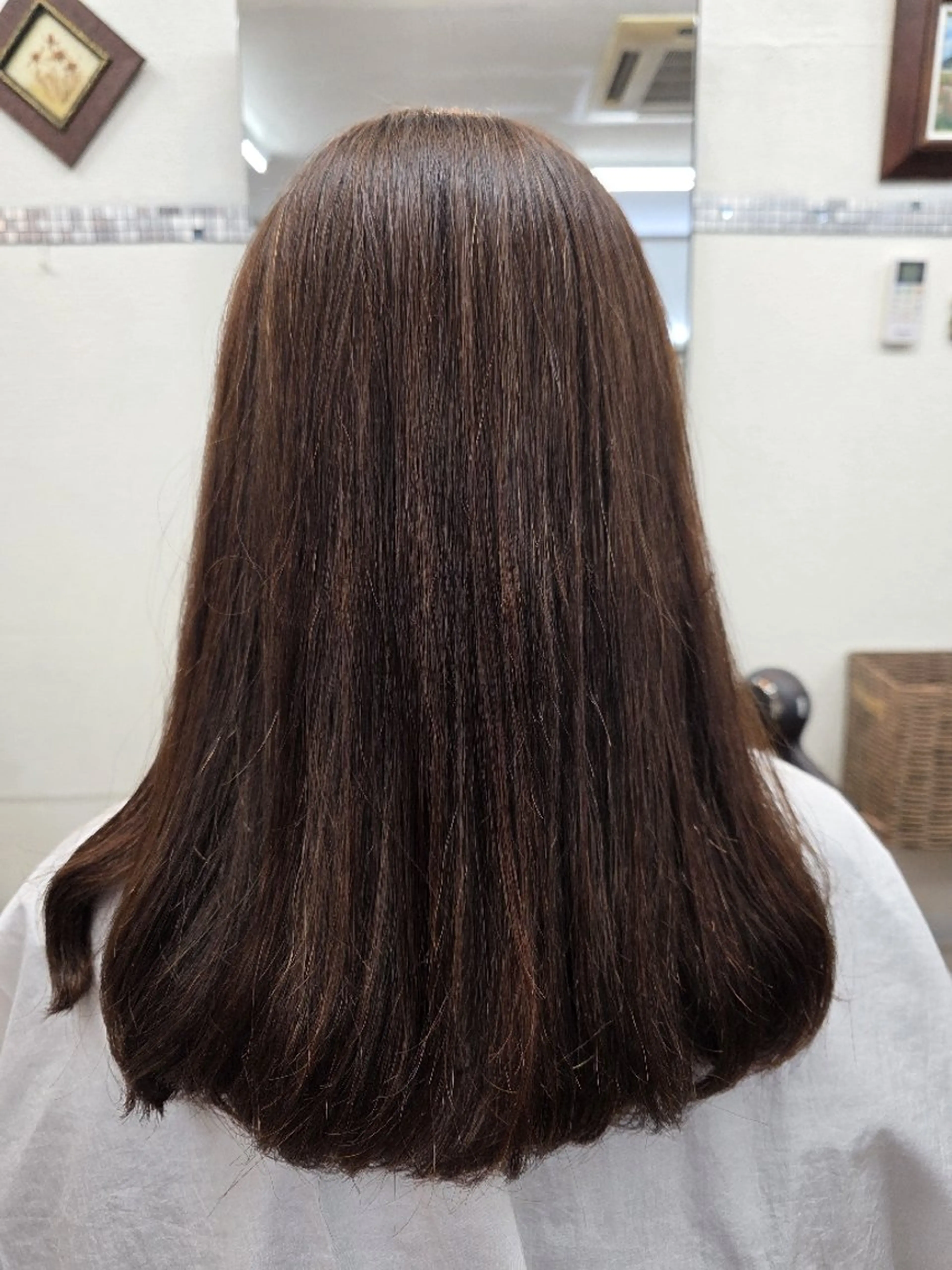 パーマ ロング ストレートパーマ 縮毛矯正 エム、デュ所属・三河島駅 韓国美容室のヘアスタイル