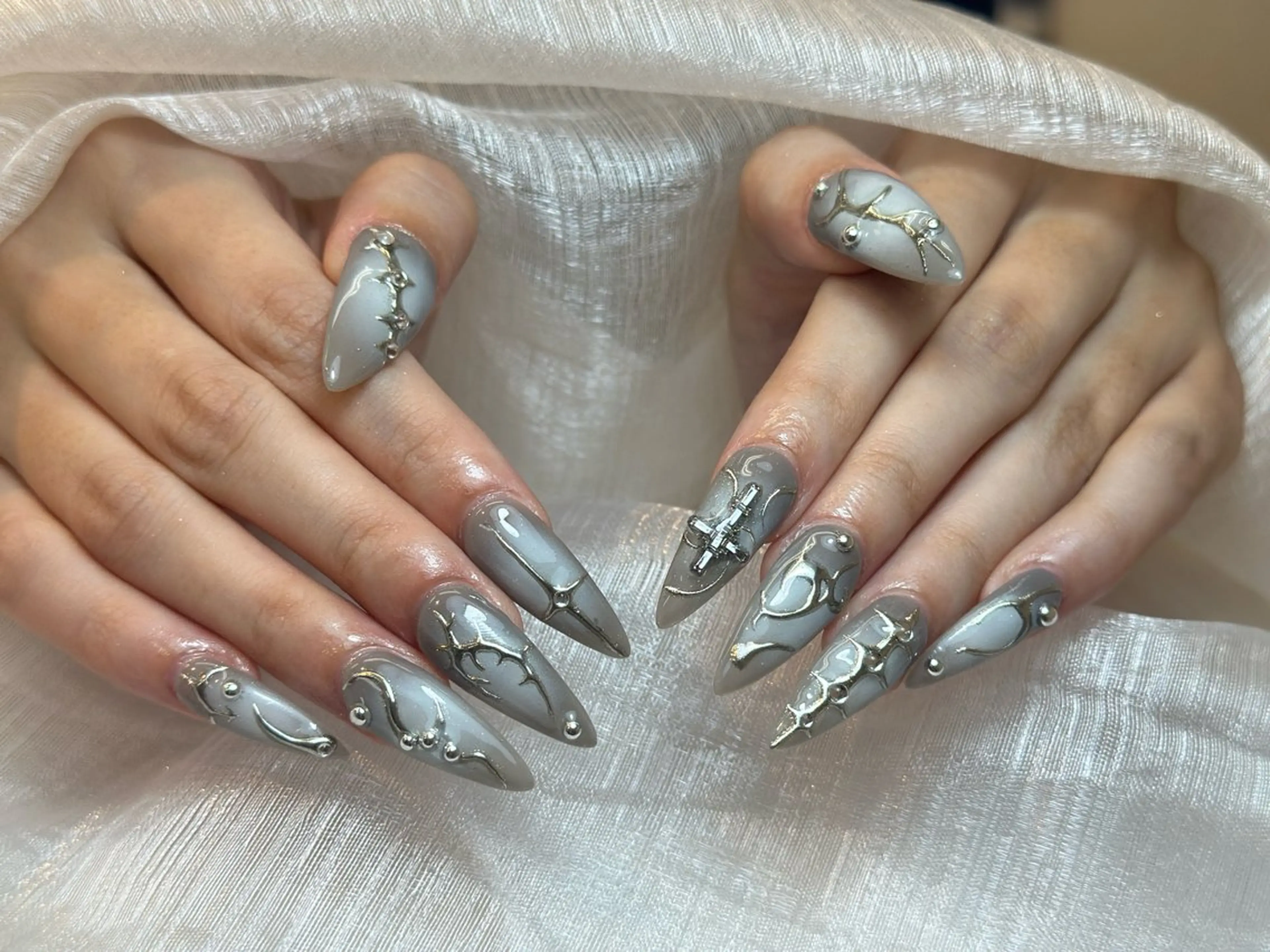 ネイル アートネイル ジェルネイル マグネットネイル ハンドネイル JennNail_ マオのネイルデザイン