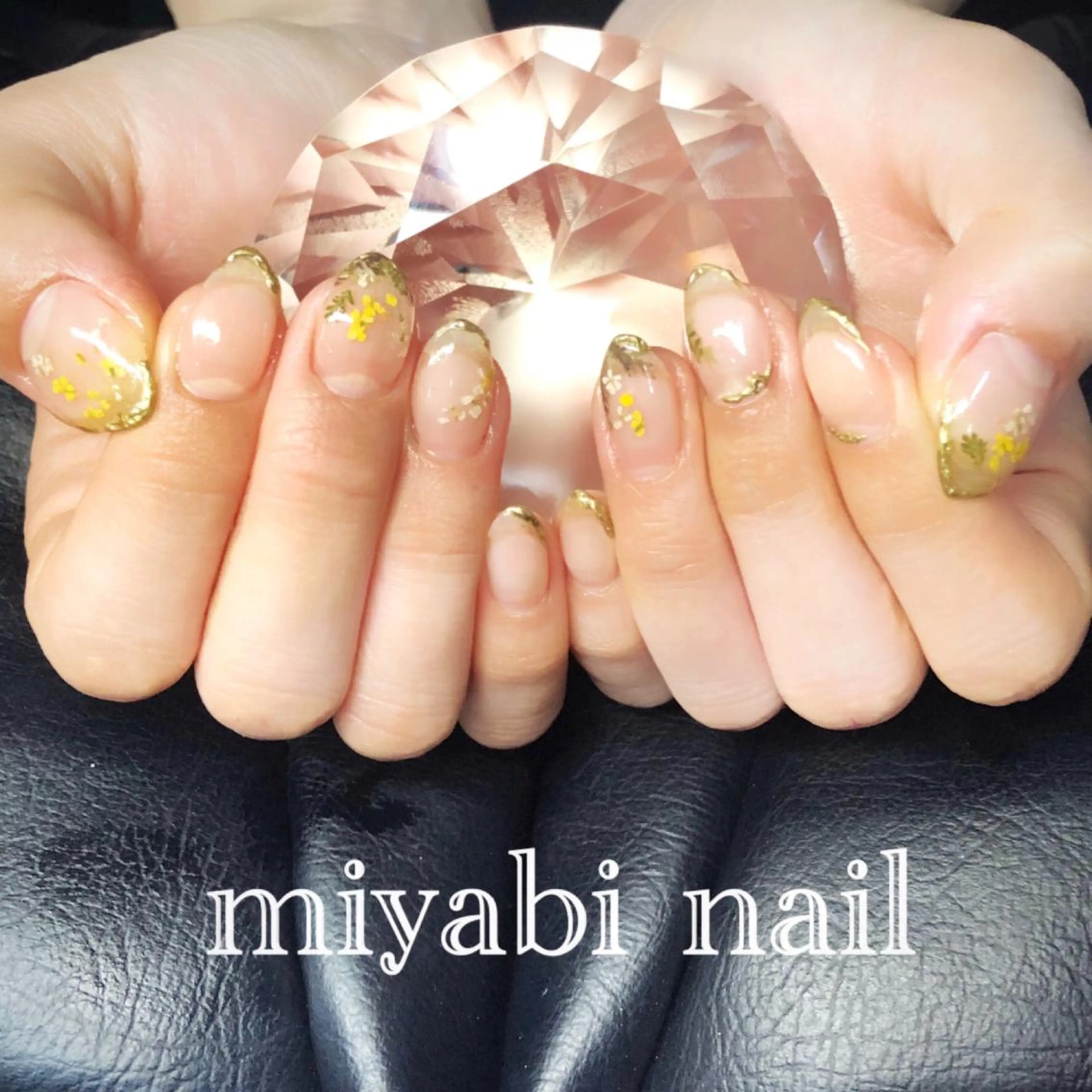 ネイル アートネイル クリアネイル 持ち込み 春ネイル ハンドネイル miyabi nail 桂川駅近くのネイルデザイン