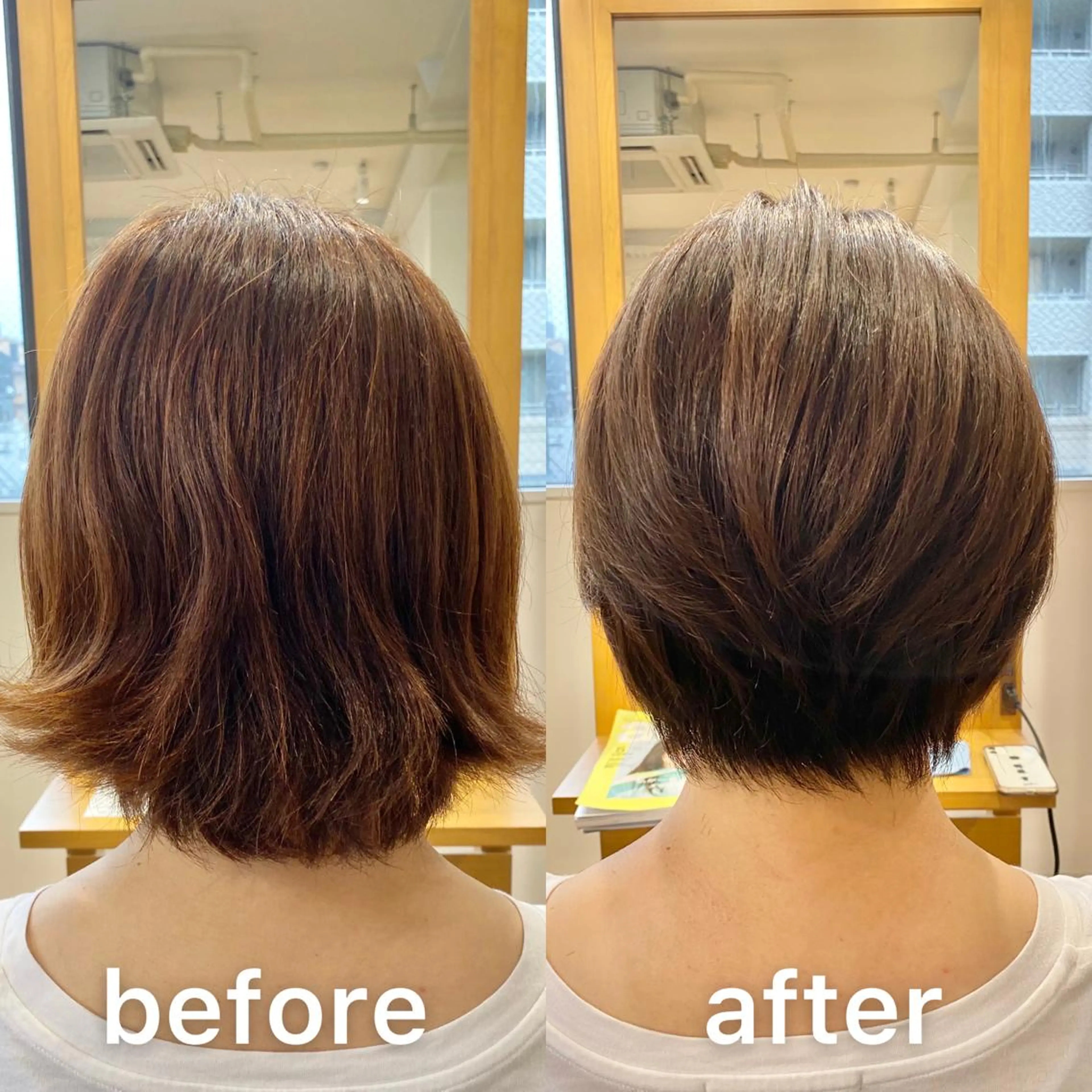 ショート カラー ブラウンカラー 透明感カラー ボブ くせ毛 髪質改善 KIZU 髪質改善 オカルト怪談のヘアスタイル