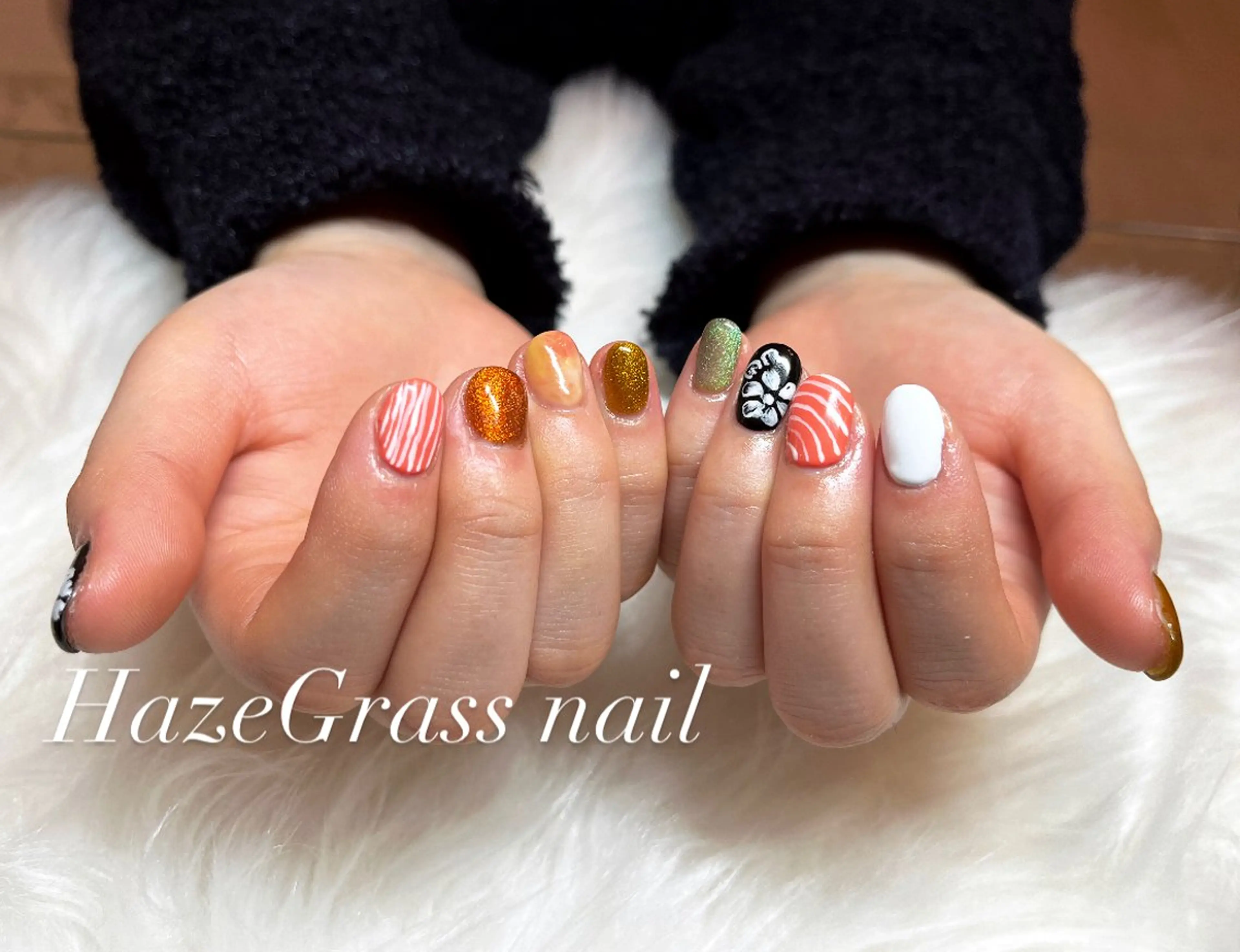 ネイル 成人式 ハンドネイル HazeGrass NAILのネイルデザイン