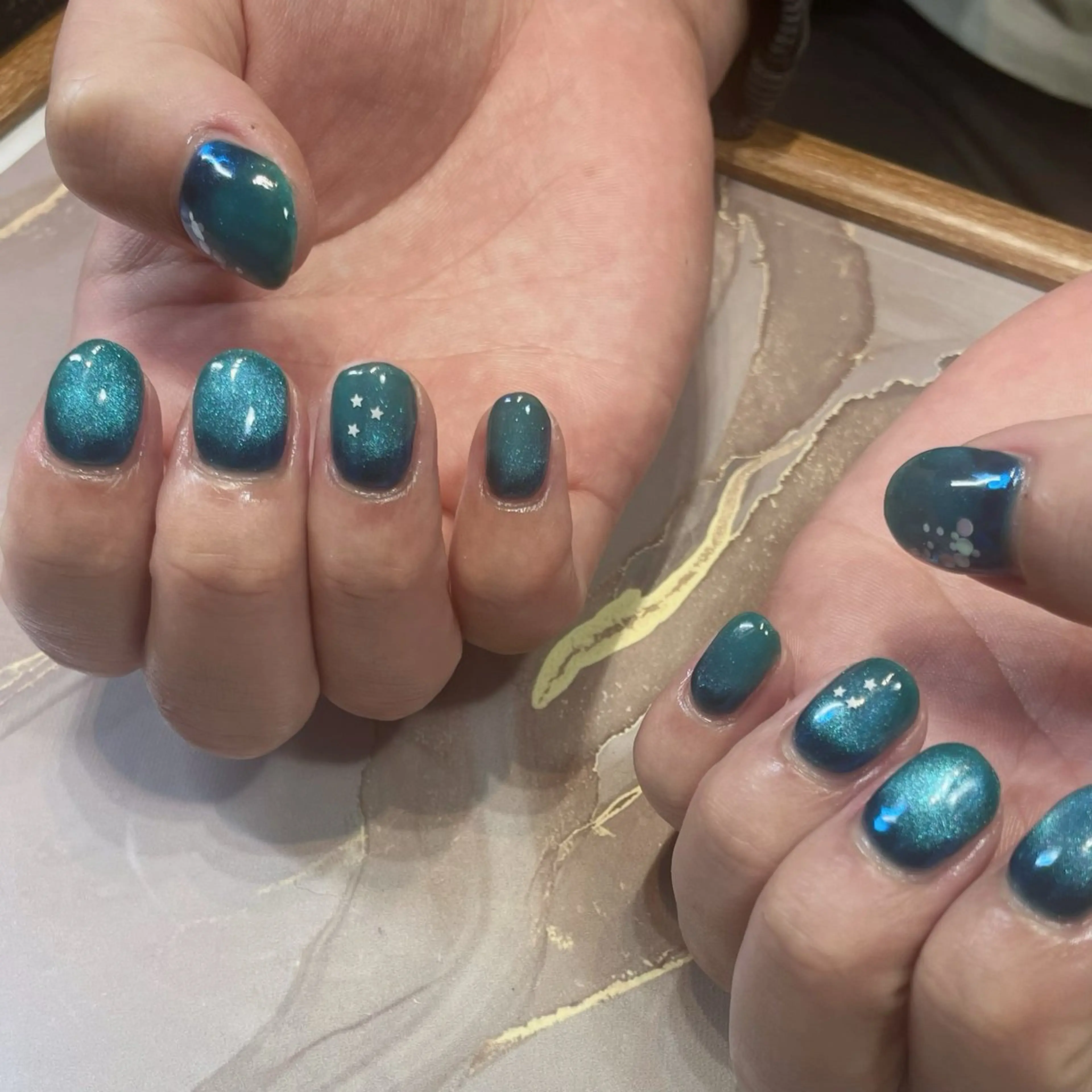 ネイル ブルー メンズネイル ハンドネイル jujur HARUKA🌸のネイルデザイン