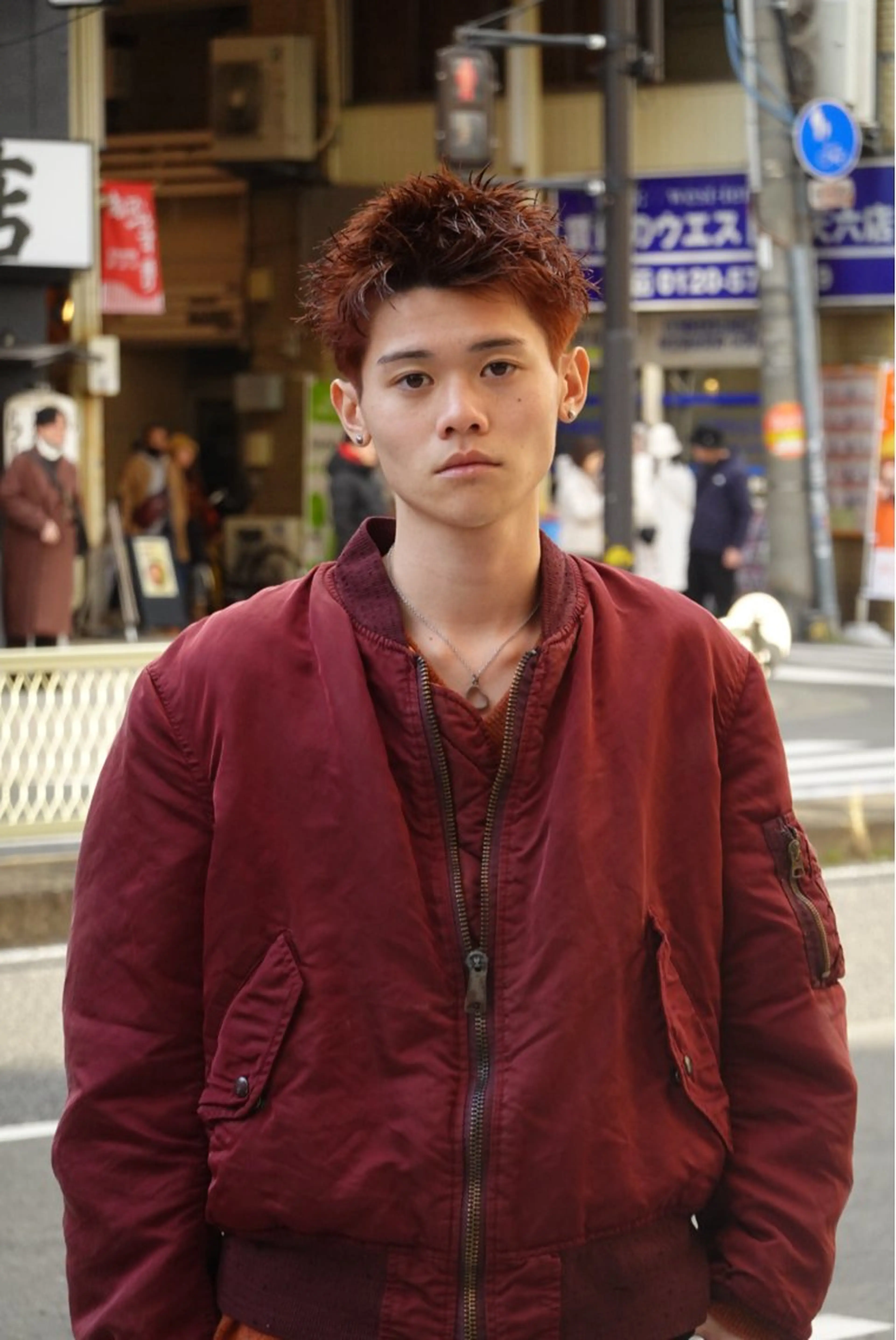 ショート カラー メンズ ブラウンカラー オレンジ オレンジブラウン メンズカット/パーマ /ユアサシュンスケのヘアスタイル