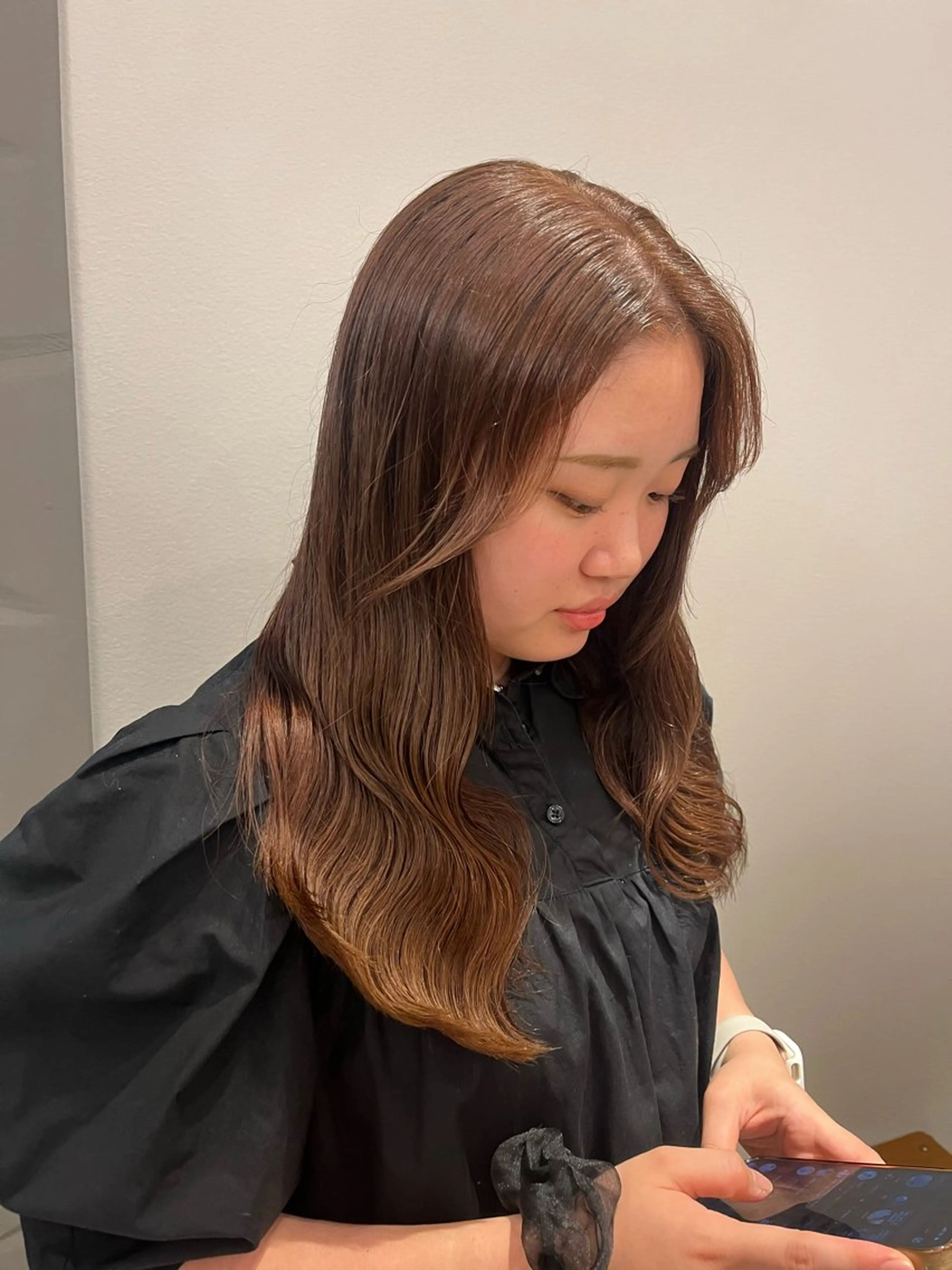 ロング カラー カット ヘアカラー 暖色/顔周り /ヘアメ/あつはのヘアスタイル