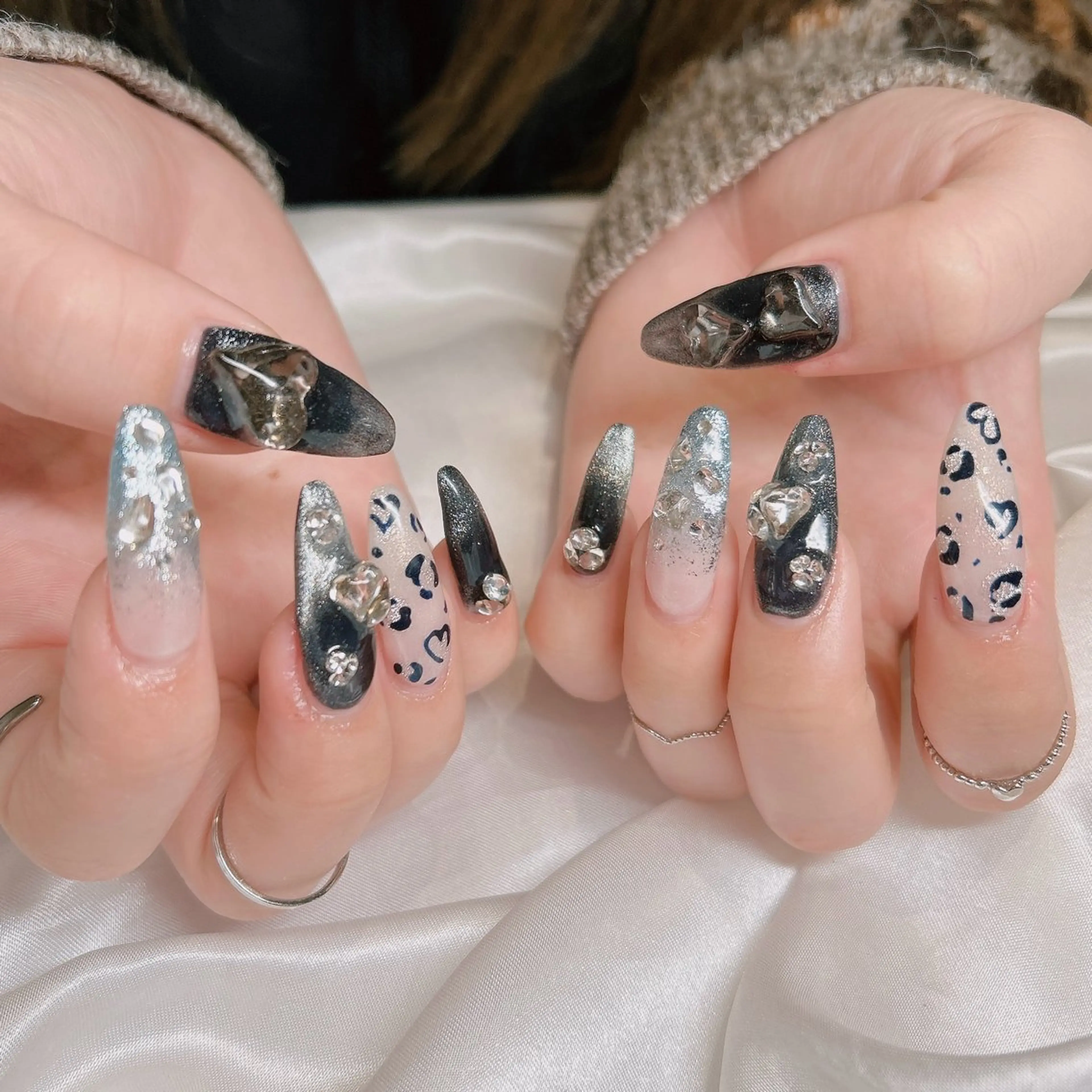 ネイル ハート ハンドネイル junna のぞいてねのネイルデザイン