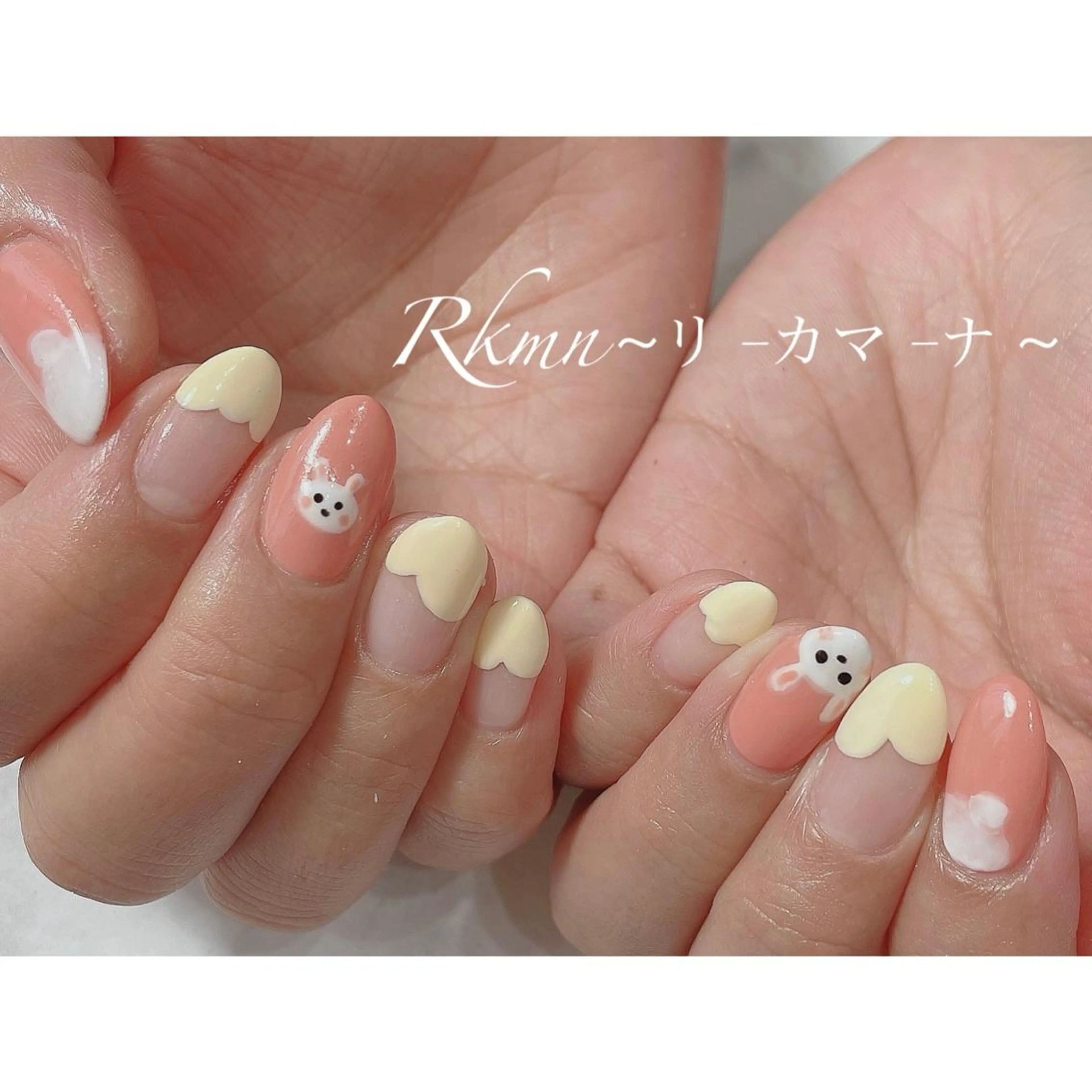 ネイル アートネイル フレンチネイル 春ネイル ハンドネイル フットネイル ハンドケア Rkmn ~リ-カマ-ナ~のネイルデザイン