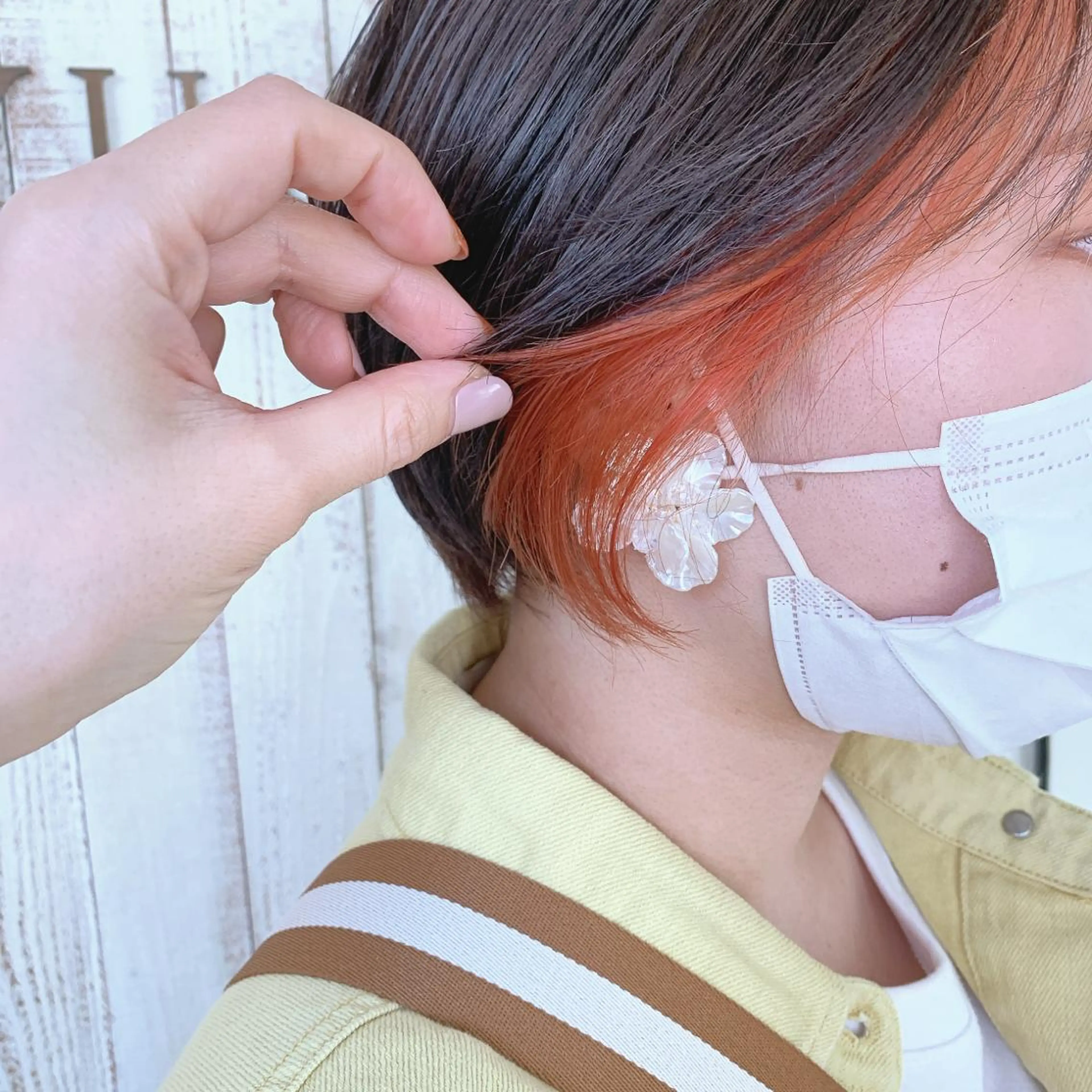 ショート カラー ヘアアレンジ インナーカラー オレンジ テラコッタ JYUNESU表参道所属・似合わせhair🔸 アサダ　タカコ🔸のヘアスタイル