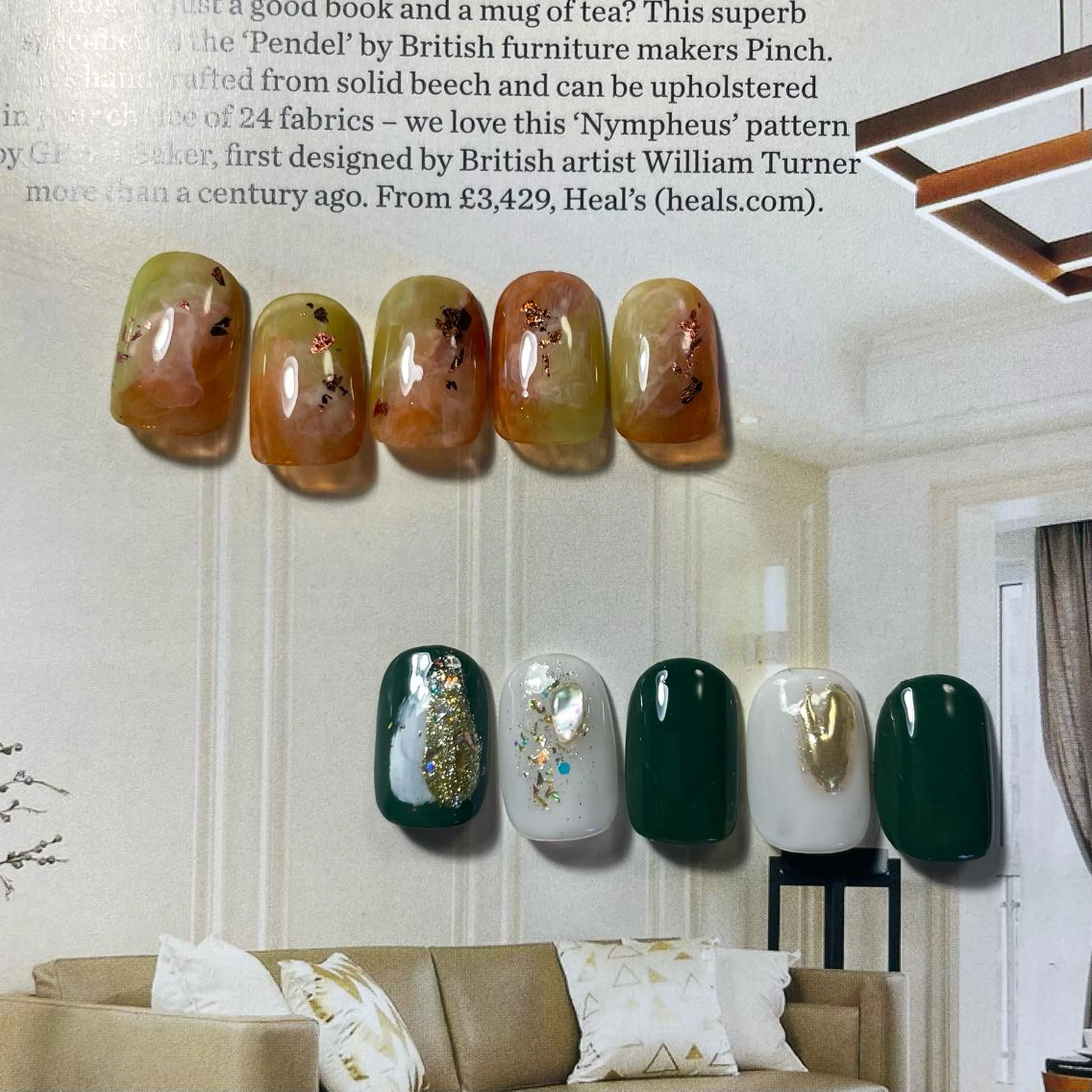 ネイル アートネイル グリーン ラメ(グリッター) ニュアンスネイル Lofinails ちひろのネイルデザイン