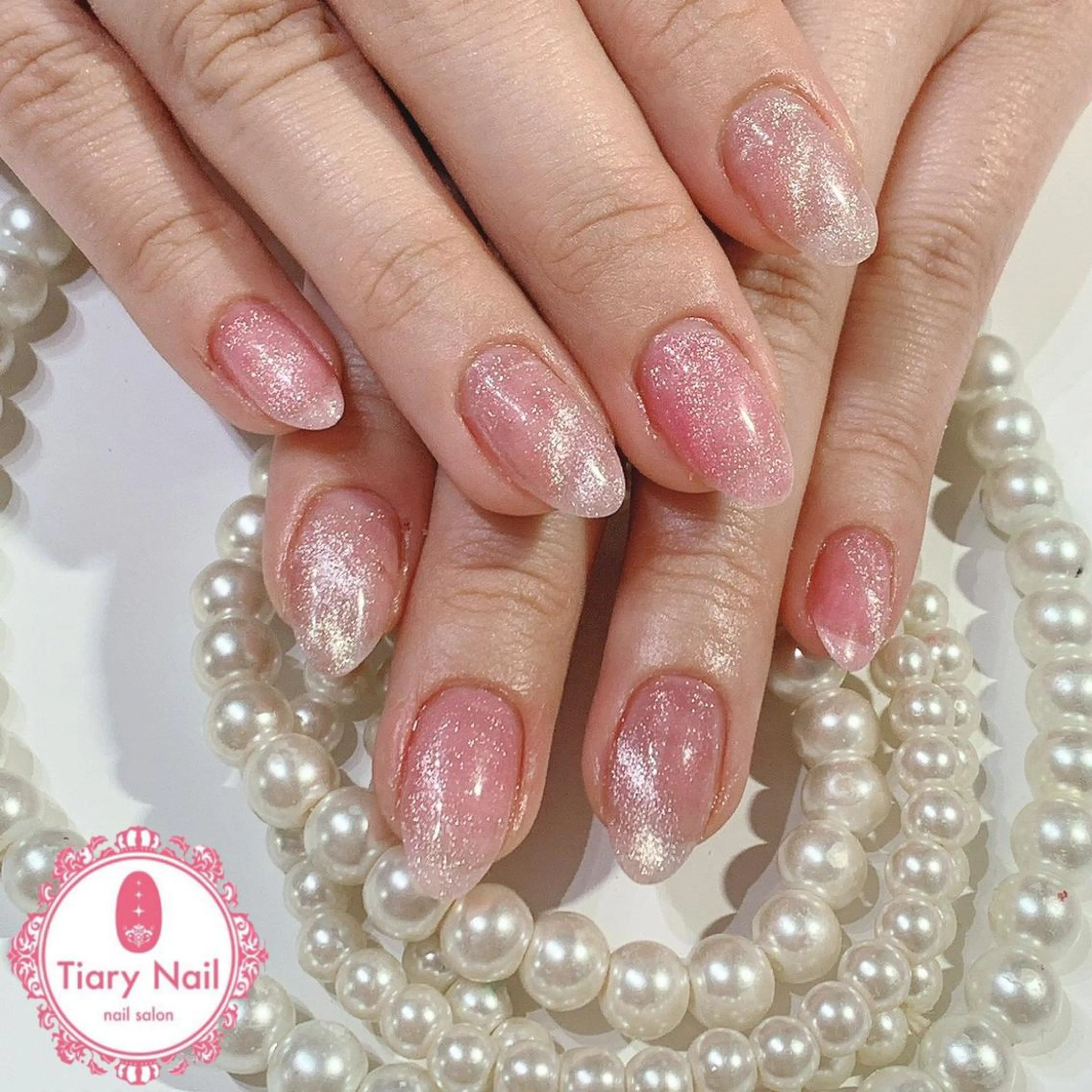 ネイル 桜ネイル クリアネイル フットネイル ジェルネイル キラキラネイル 💗🪽Tiary Nail🪽💗のネイルデザイン