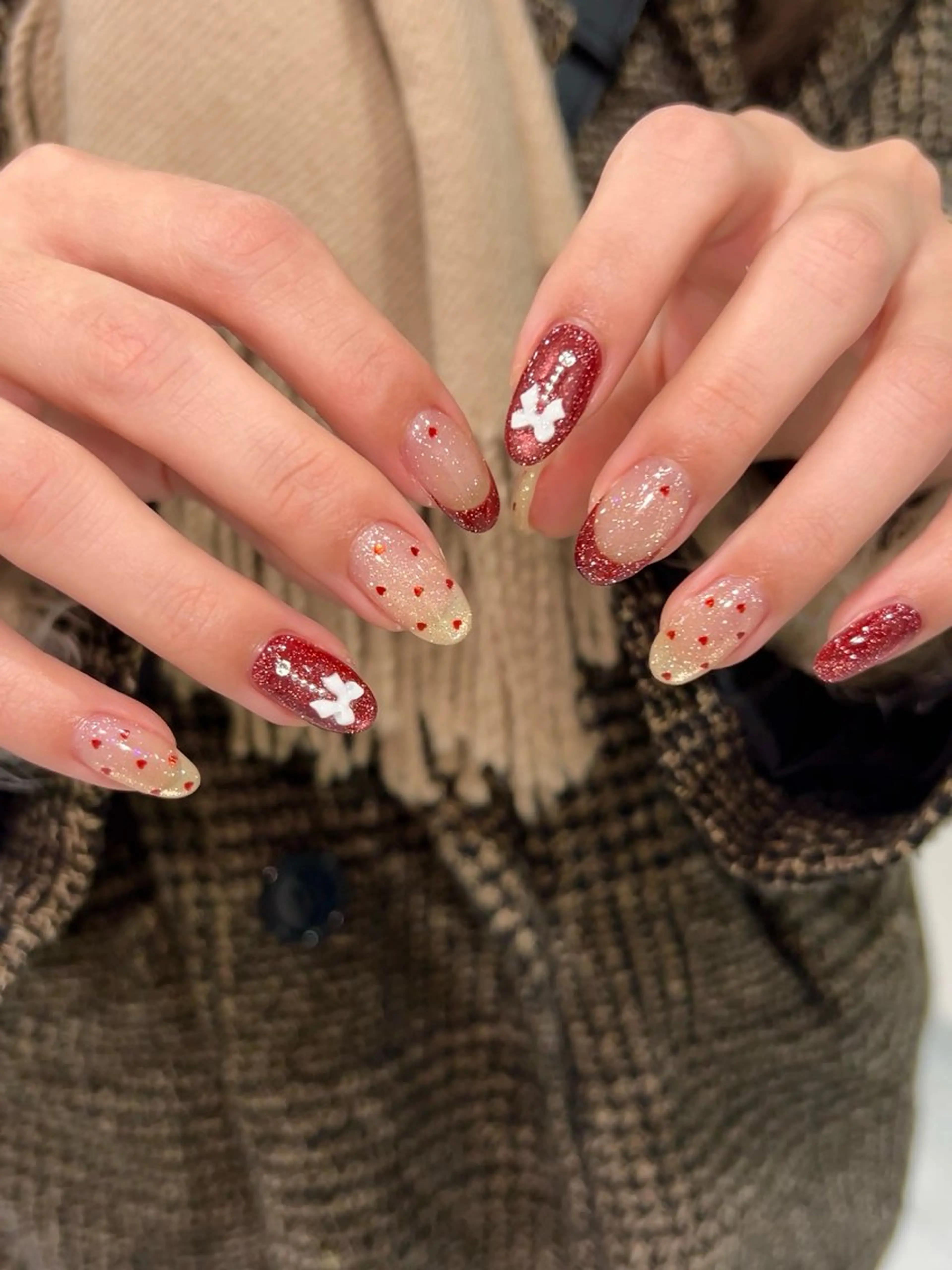 ネイル ハート ハンドネイル RYO ／Amourのネイルデザイン