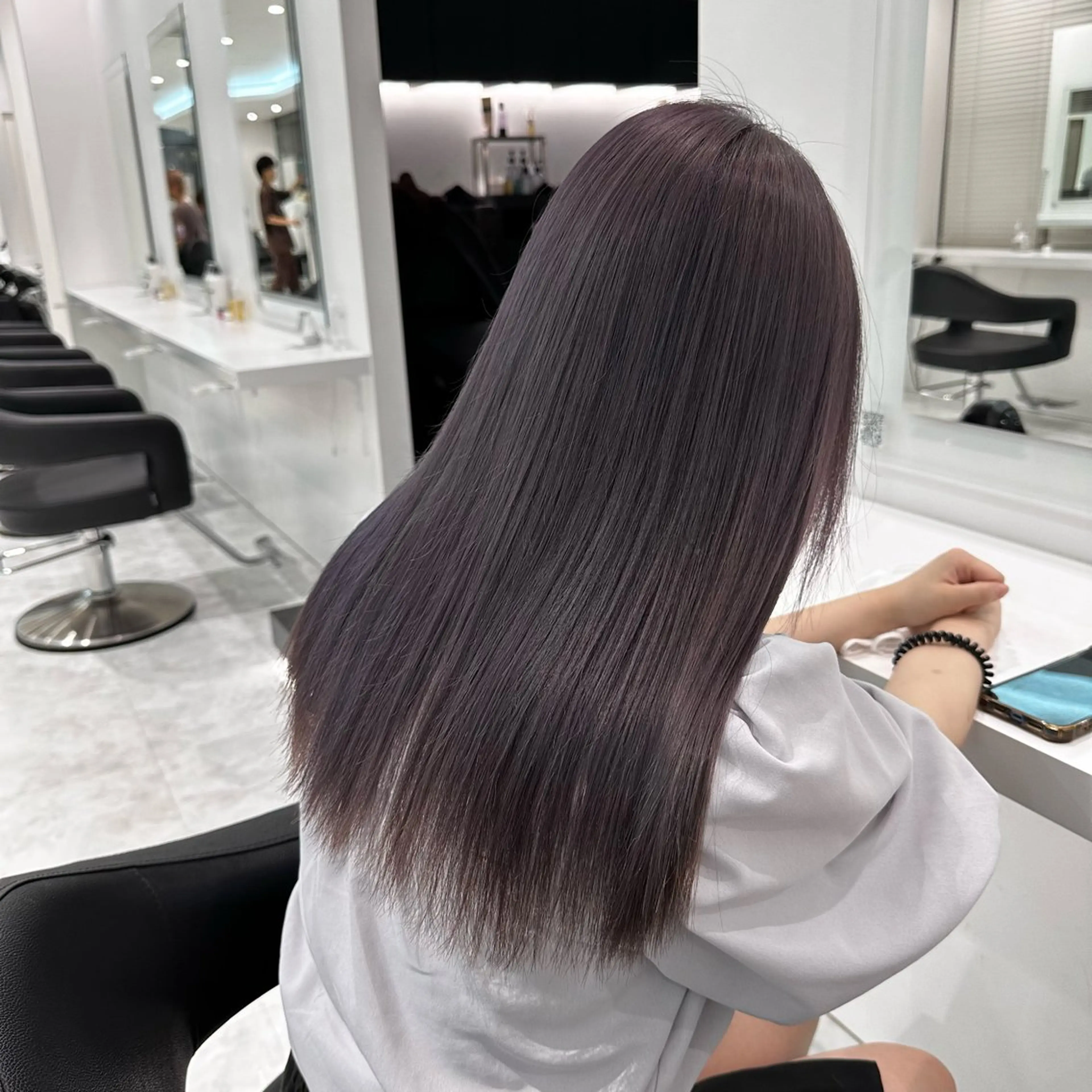 ミディアム カラー ヘアカラー トリートメント ヘッドスパ ヘアセット ♡上品韓国髪♡ブラ ウン/SAYATOのヘアスタイル