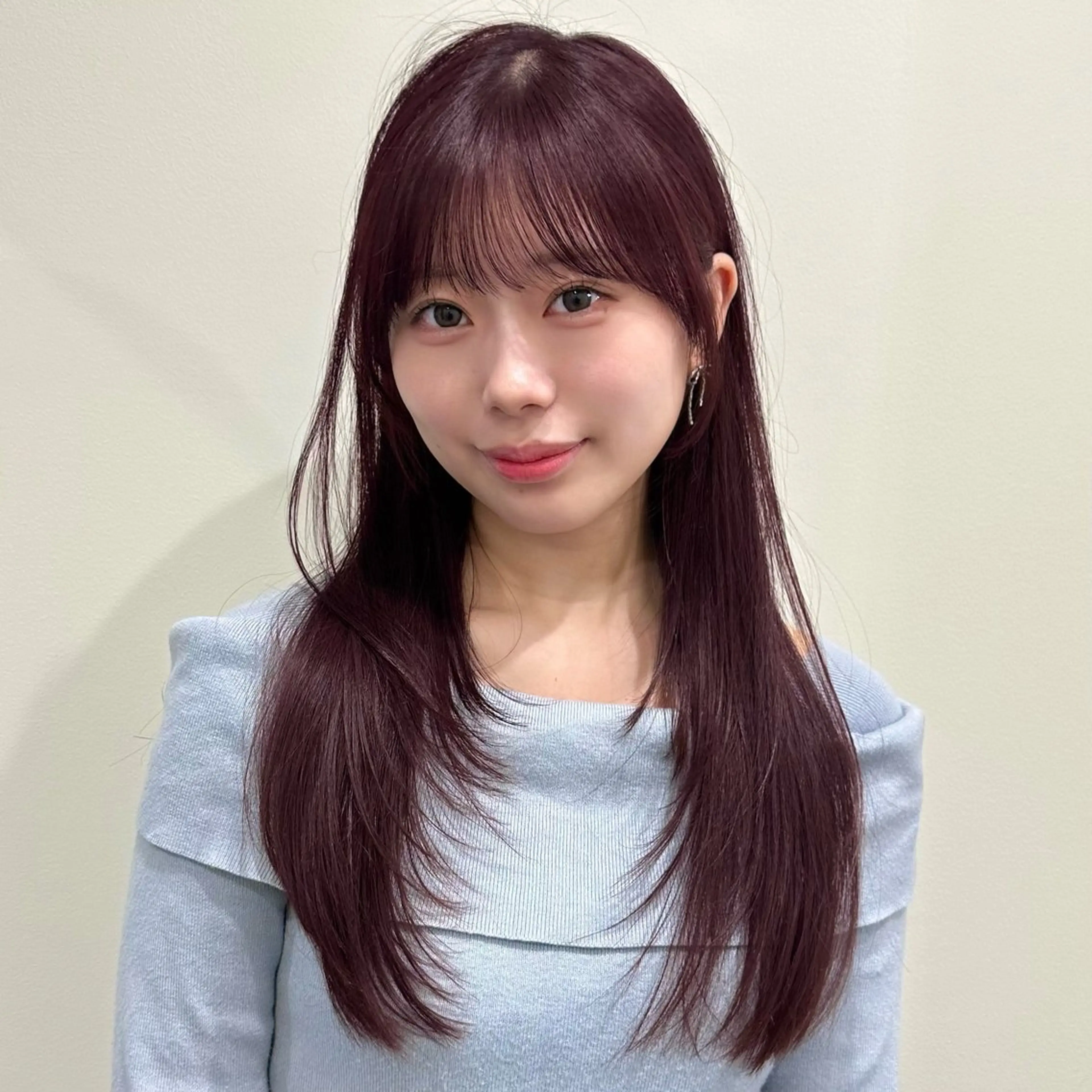 セミロング カット ヘアカラー トリートメント 🌹ハッシュカット、 レイヤー韓国ヘア🌹のヘアスタイル