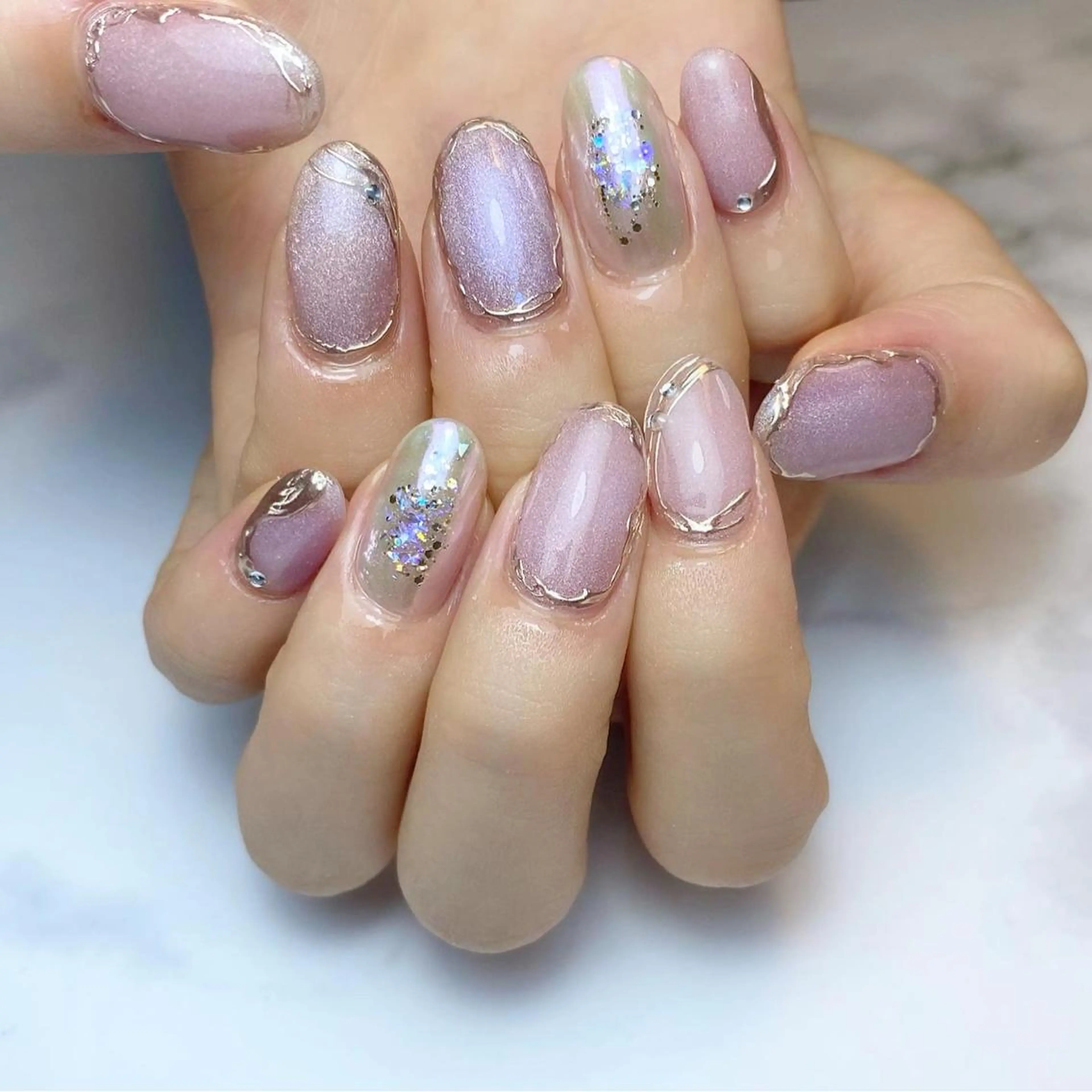 ネイル マグネットネイル ミラーネイル ハンドネイル Nail ameria megu所属・ameria meguのネイルデザイン