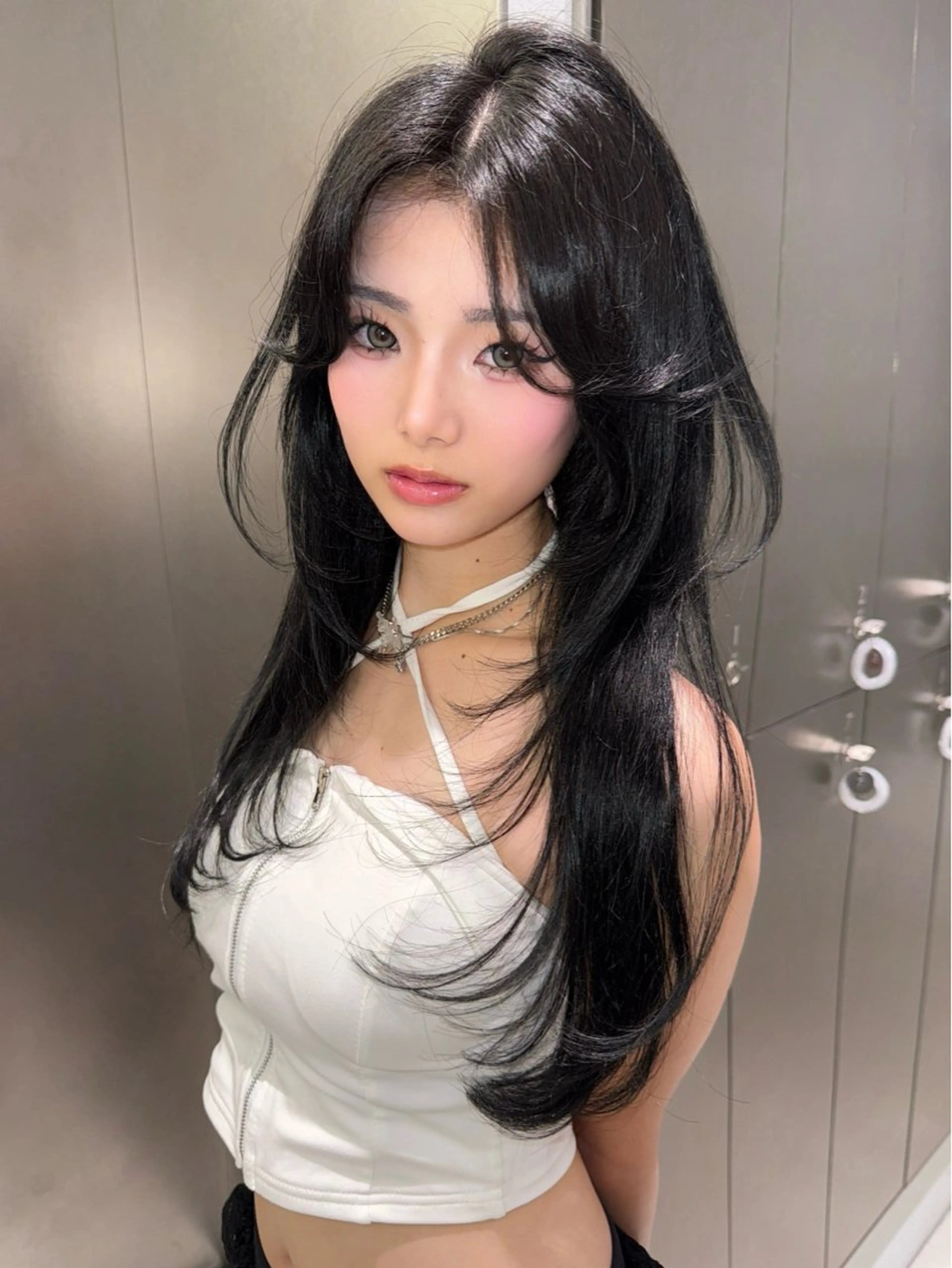 ロング カラー 韓国ヘア りんのヘアスタイル