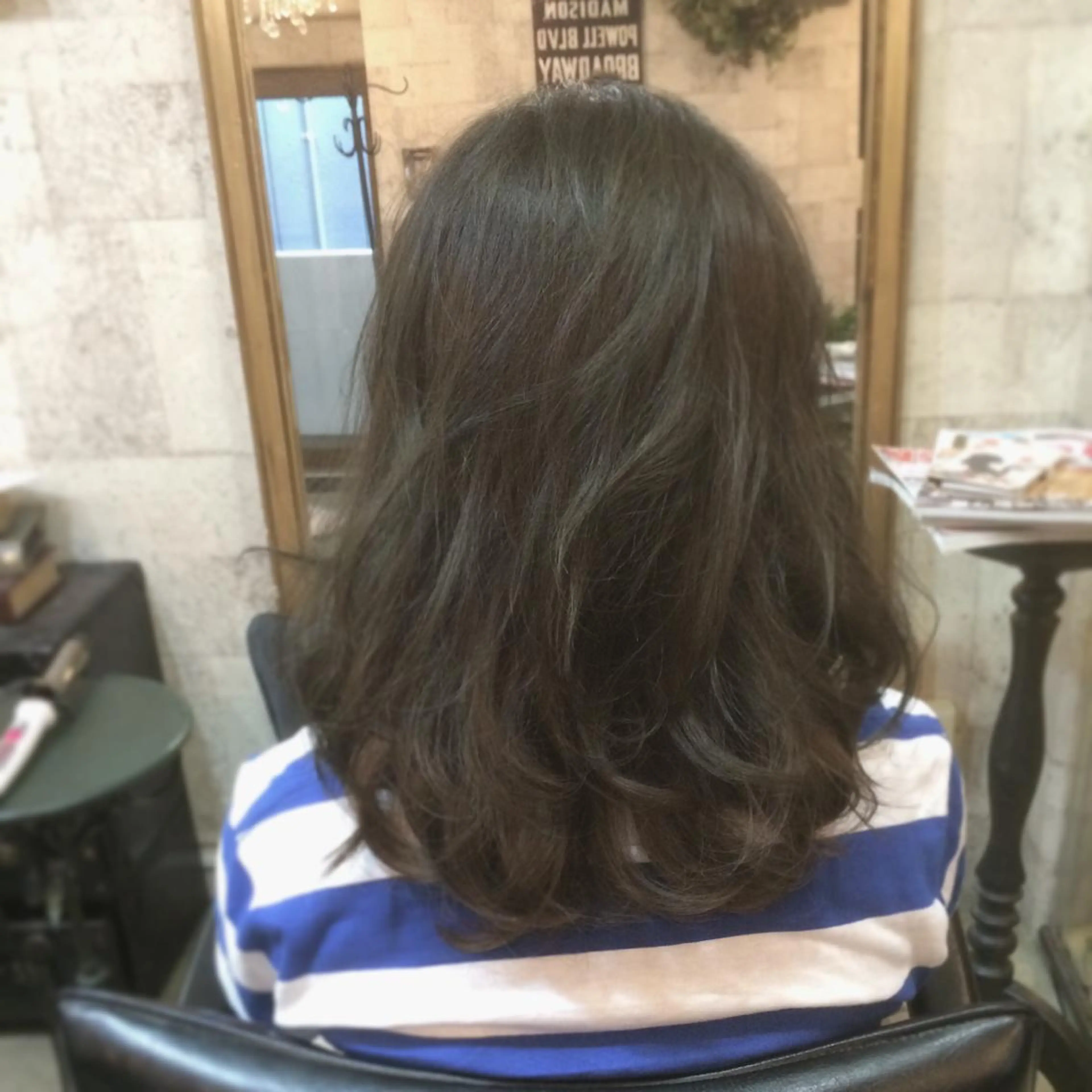 セミロング カラー アッシュ インナーカラー/天神 ブリーチ/吉田のヘアスタイル