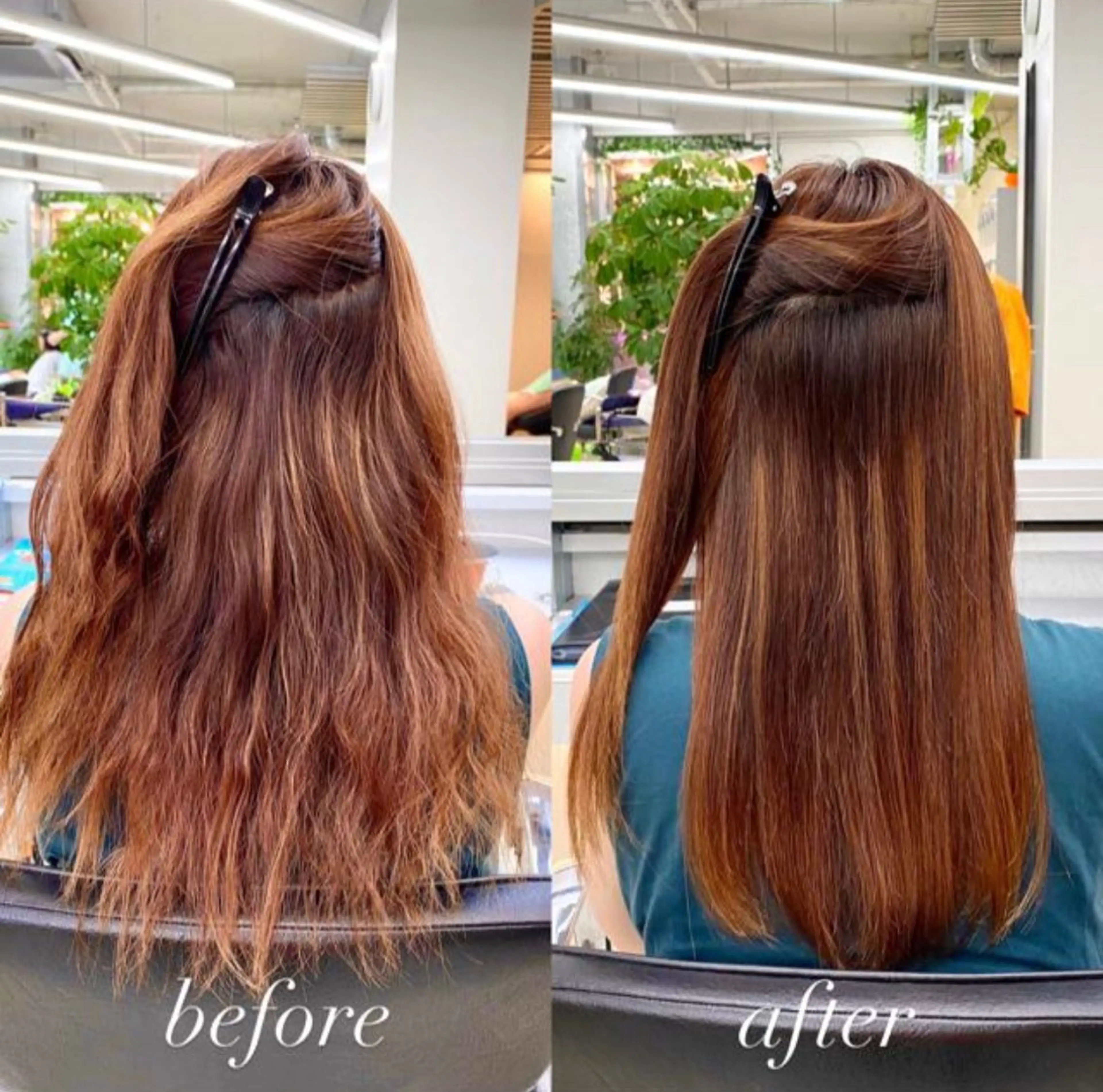 セミロング パーマ 伸ばしかけ 縮毛矯正 酸性ストレート ストレートパーマ 縮毛矯正 普通の美容室じゃない ‼️/若林のヘアスタイル