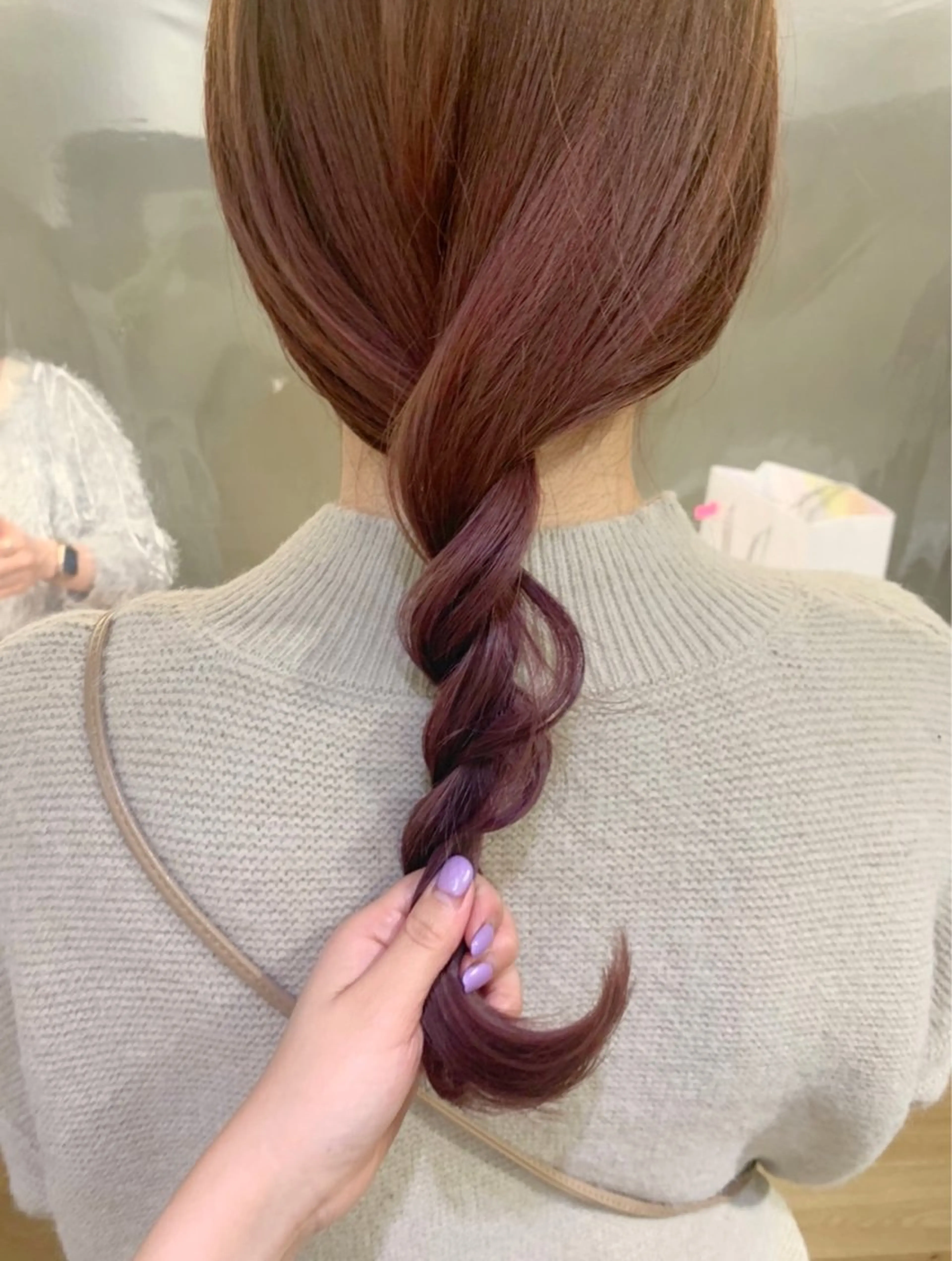 ロング ピンクラベンダー LOREN＋透明感 オリーブhirokoのヘアスタイル