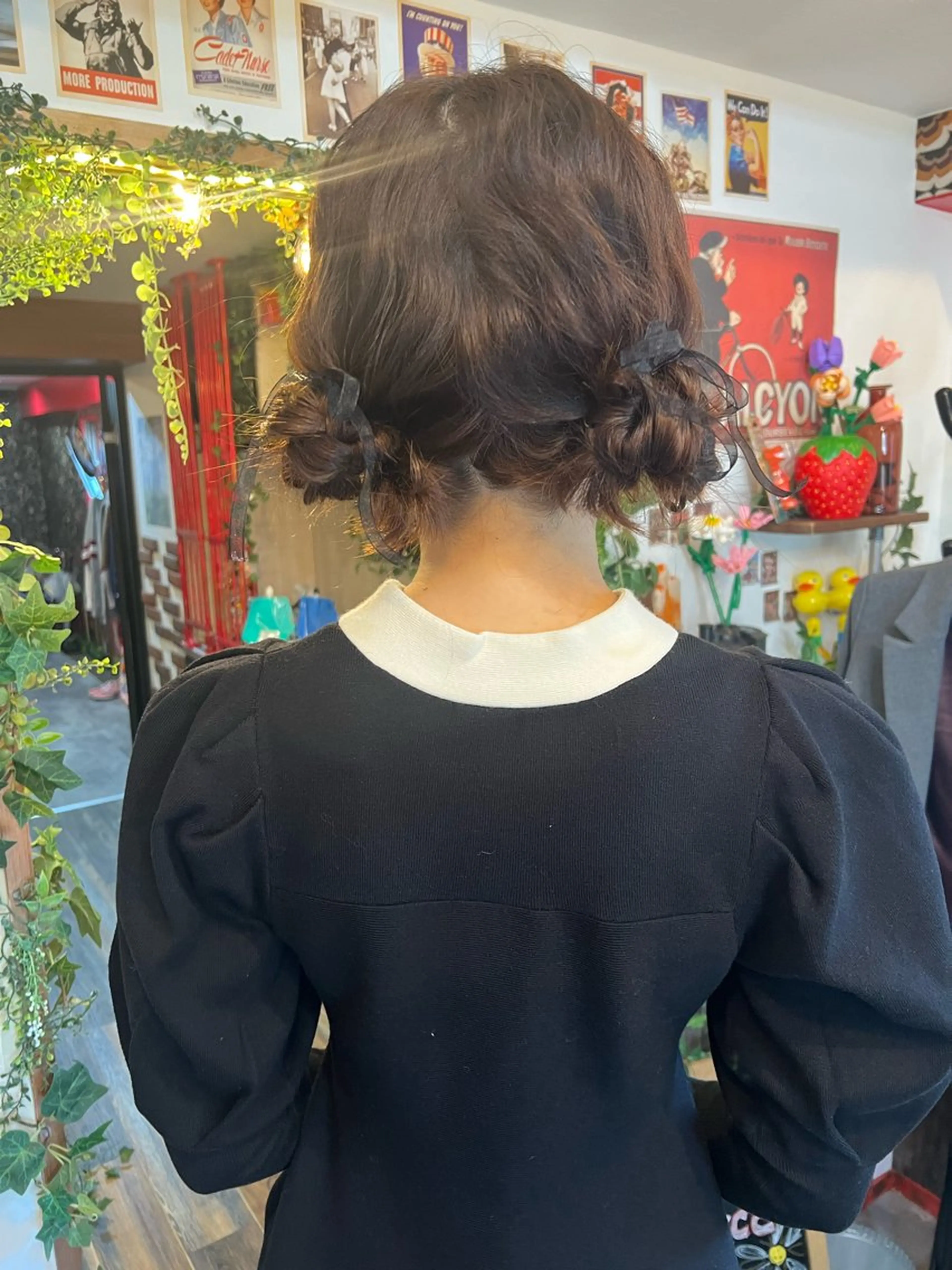 ロング ヘアアレンジ お団子ヘア カット ヘアセット カラーパティシエ facce🌼ikoのヘアスタイル