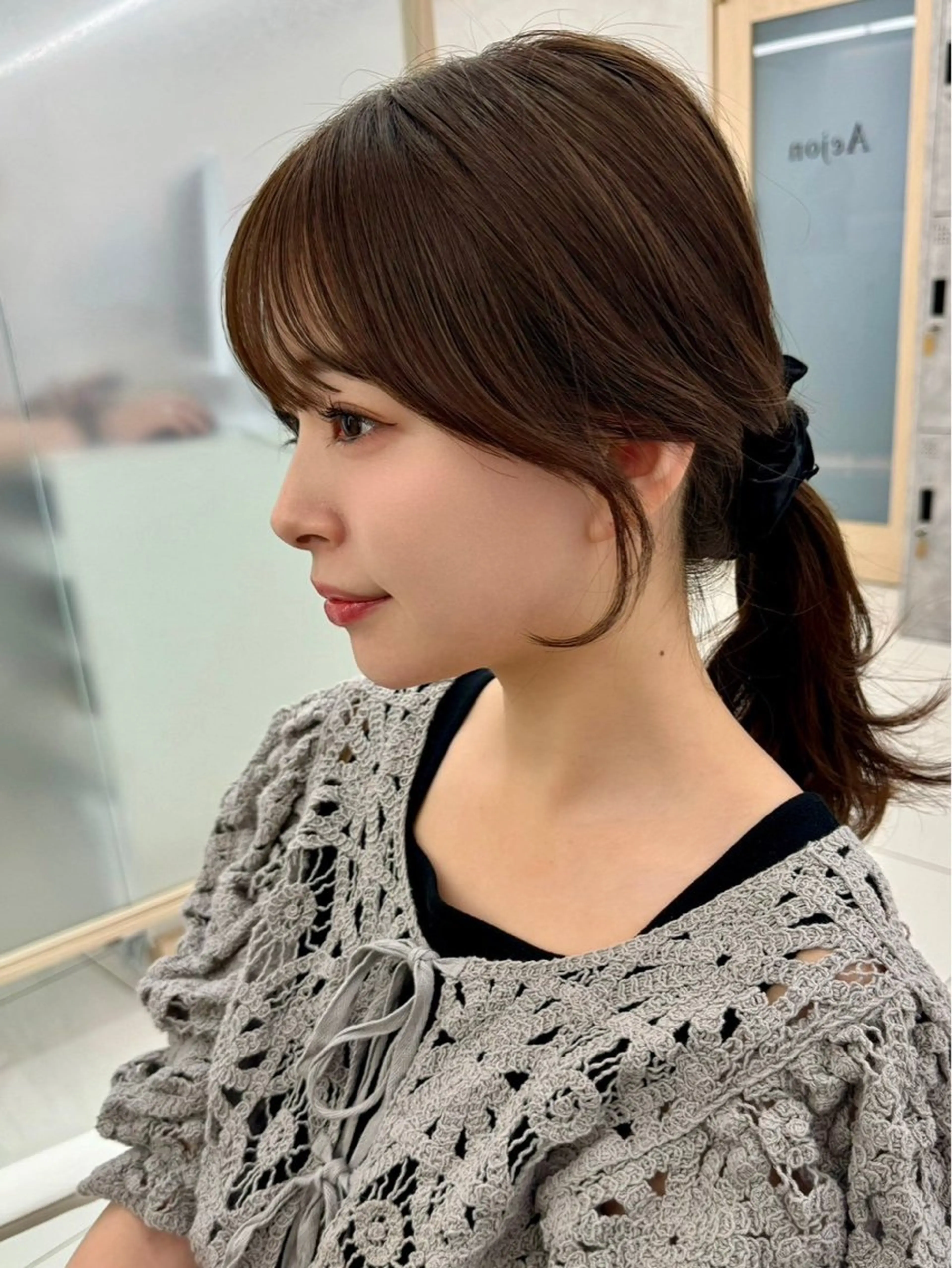 セミロング カラー カット 縮毛矯正 トリートメント 韓国ヘア🇰🇷透明 感カラー/yui🎀のヘアスタイル