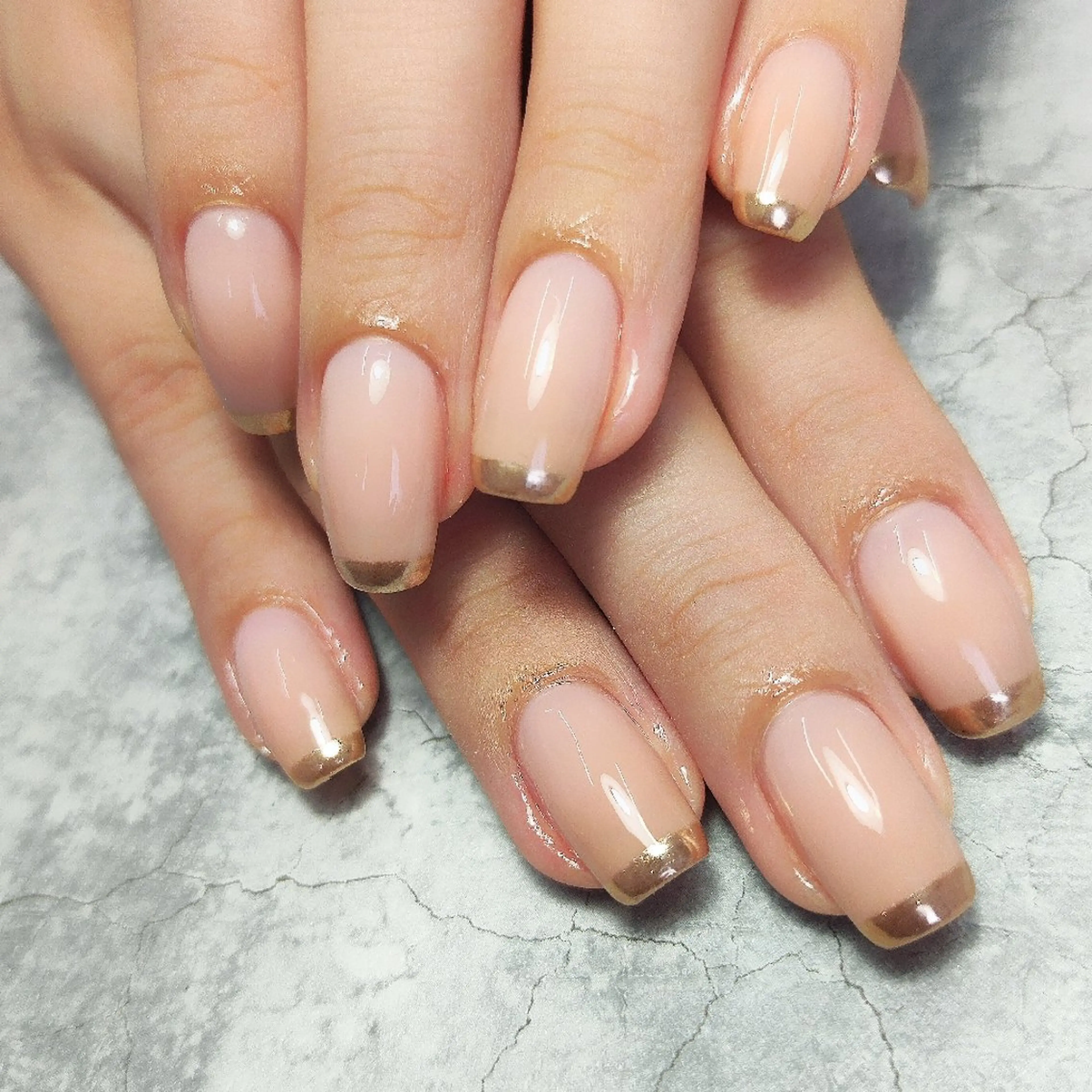 ネイル フレンチネイル ミラーネイル スクエアネイル 個人サロン saltnailのネイルデザイン