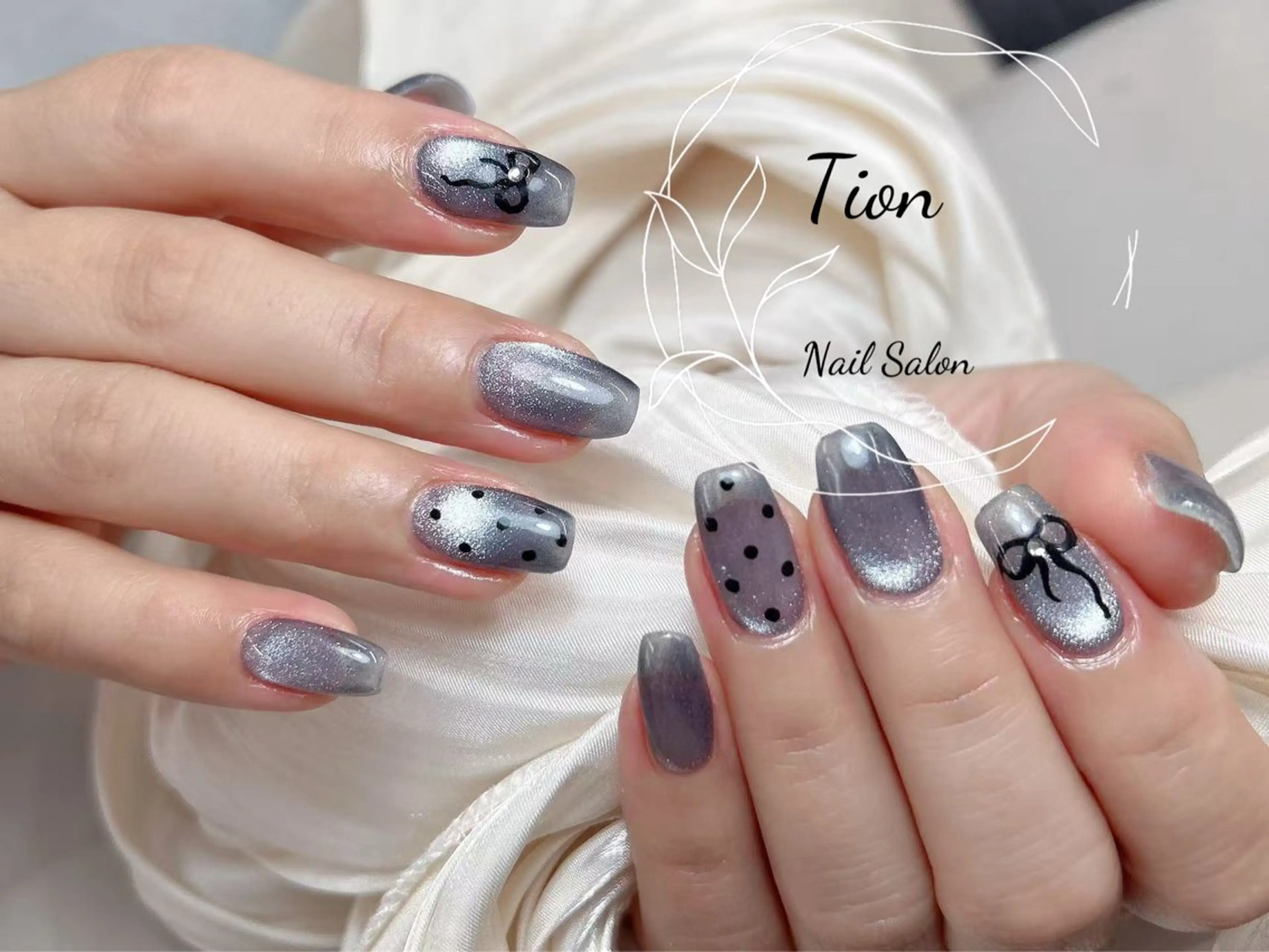 ネイル 長さ出し フットネイル ジェルネイル 韓国ネイル マグネットネイル Nailsalon Tion二子玉川店のネイルデザイン