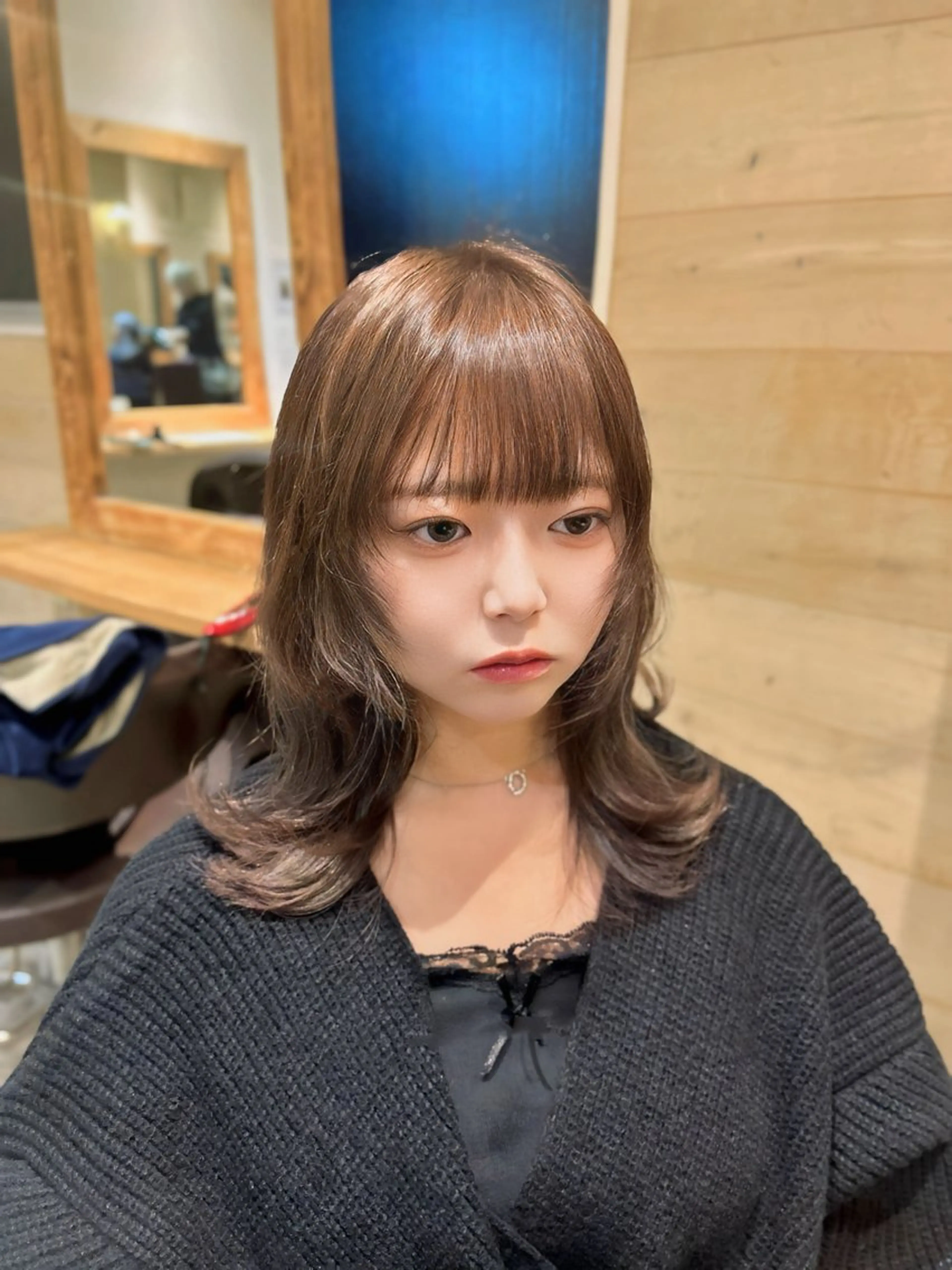 ロング カラー グレージュ 髪質改善 レイヤーカット ウルフカット ウルフレイヤー カット ヘアカラー トリートメント 店長✨️韓国ヘア✖️ 髪質改善カラー／純大のヘアスタイル