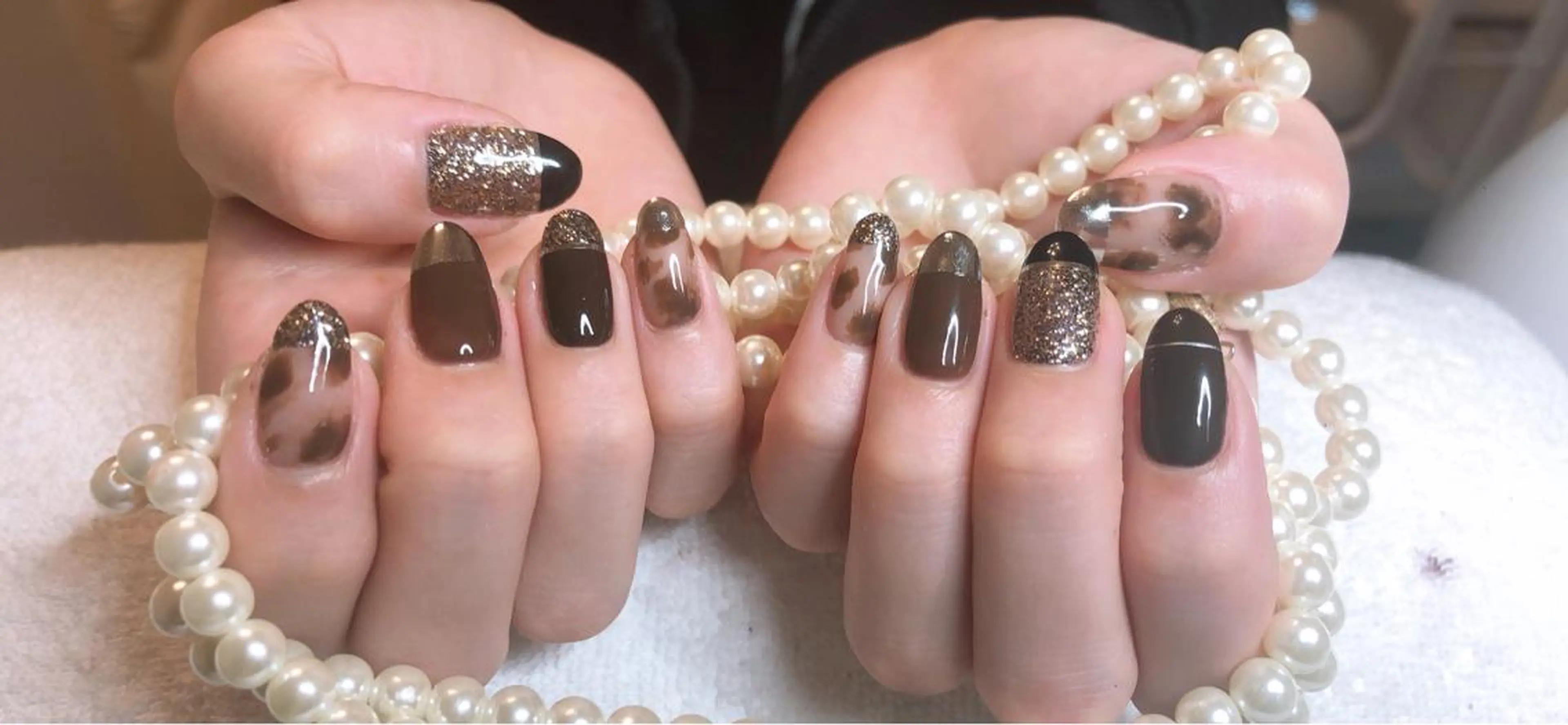 セミロング ネイル ハンドネイル 長さ出し専門 nynaのネイルデザイン