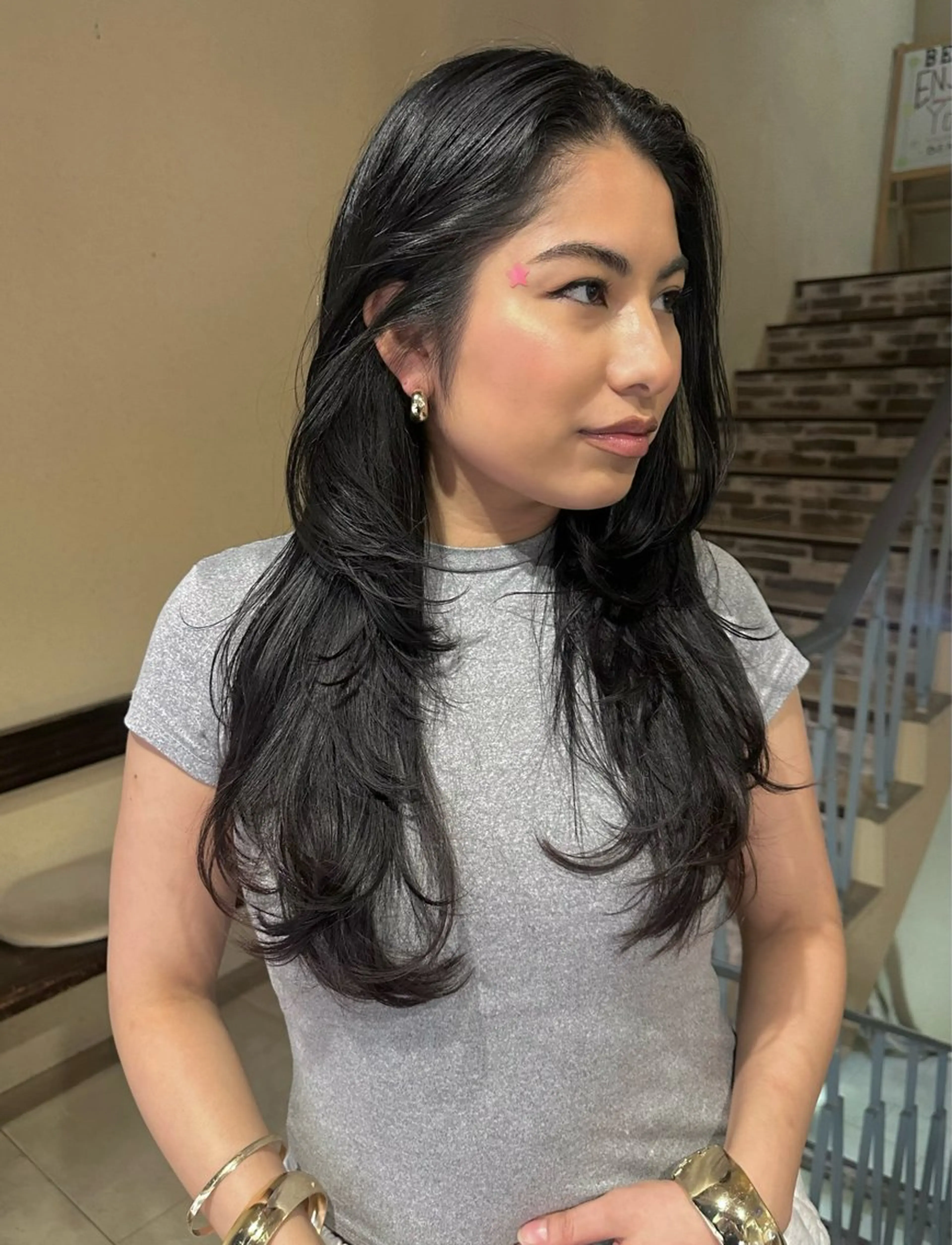 ロング カラー レイヤーカット カット ヘアカラー トリートメント 四日市/レイヤー /似合わせカットのヘアスタイル