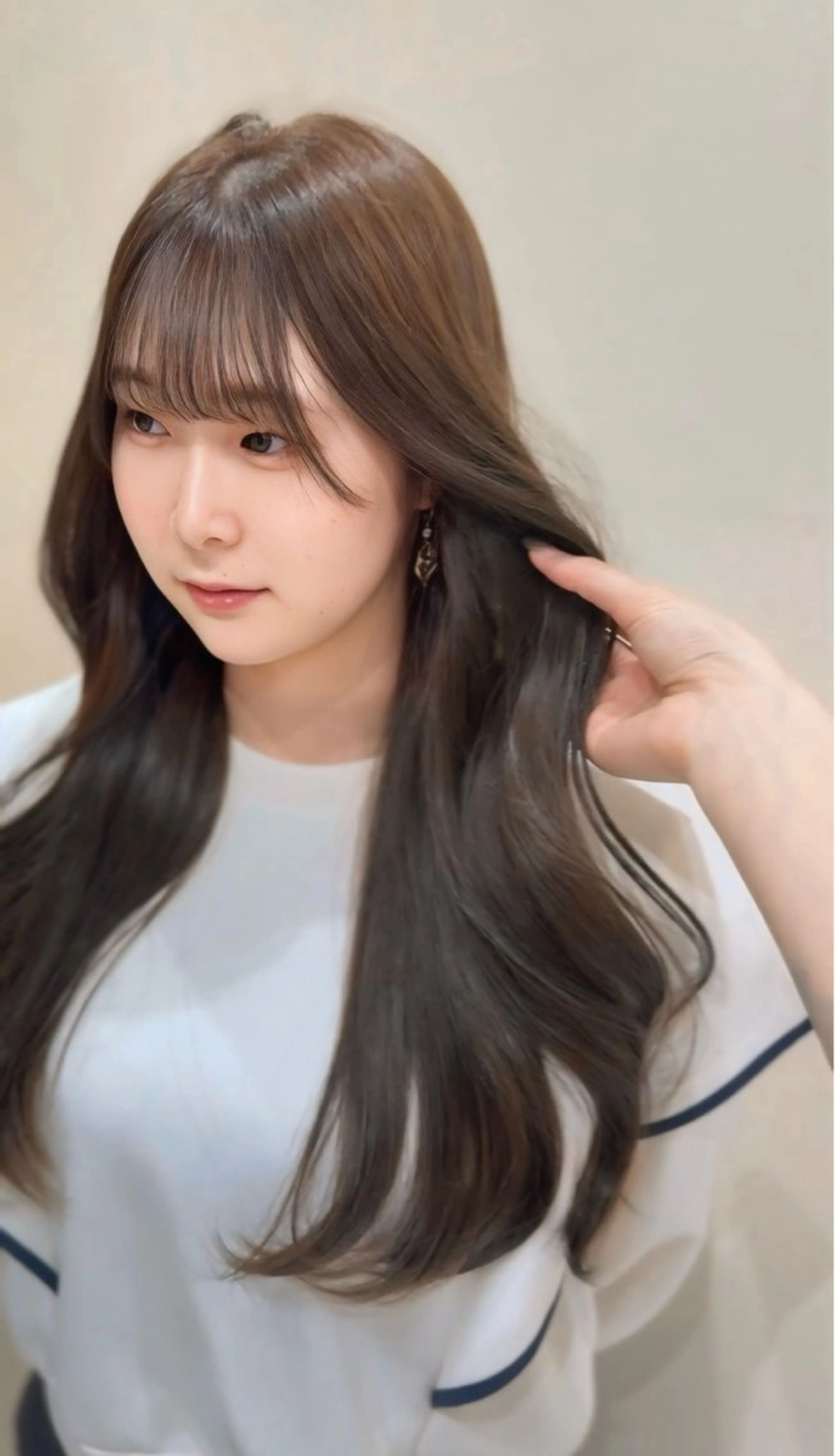 ロング カラー ヘアカラー ワンホン×髪質改善 つのーか🩶‪🫧のヘアスタイル