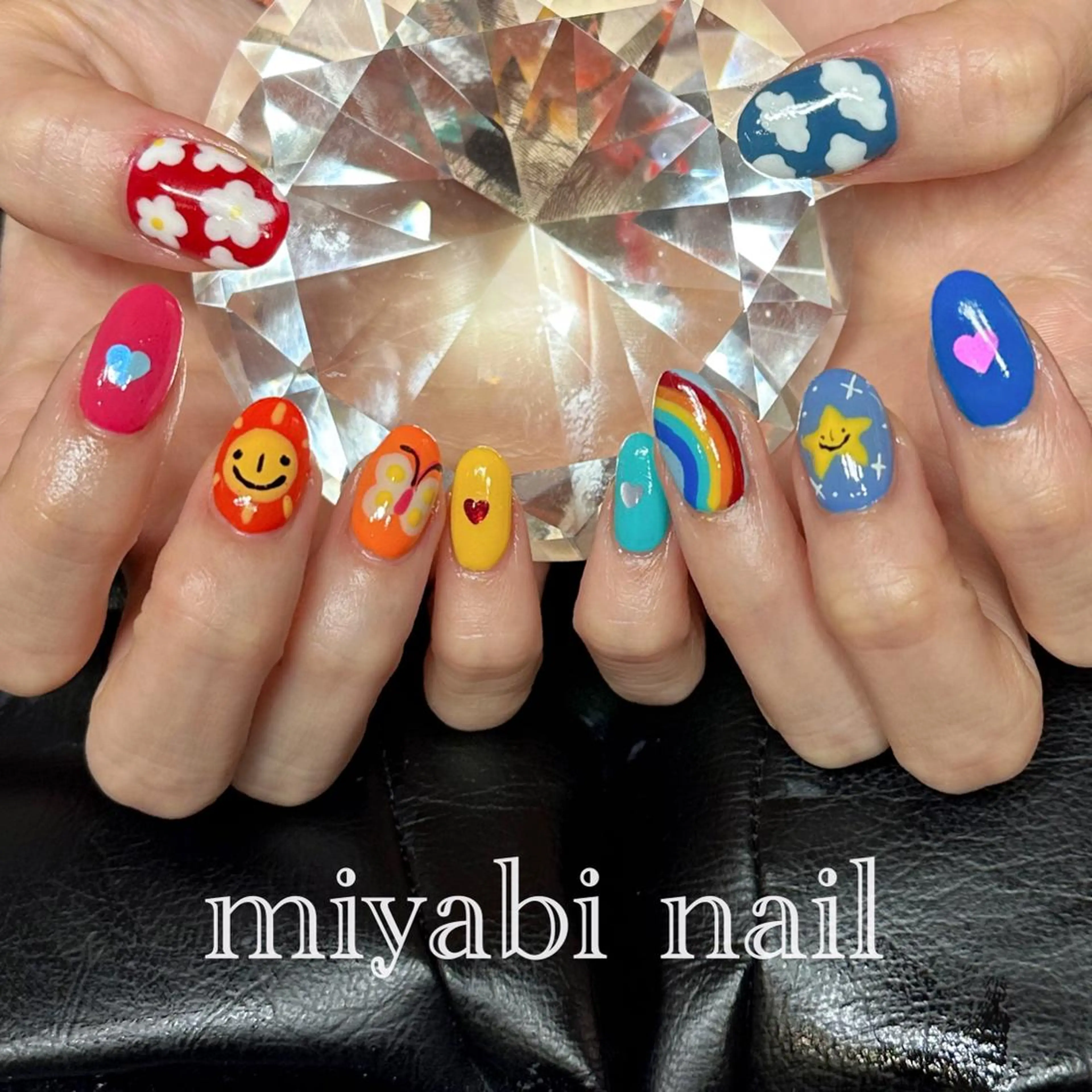 ネイル フラワーネイル ジェルネイル 持ち込み 春ネイル ハンドネイル miyabi nail 桂川駅近くのネイルデザイン